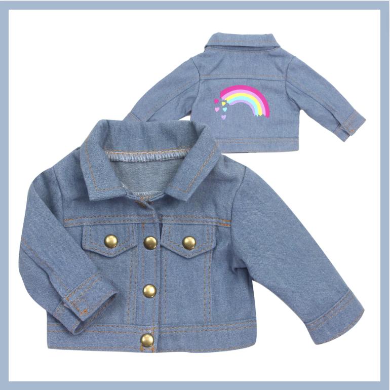 a hot pink jacket for 18 inch dolls is shown