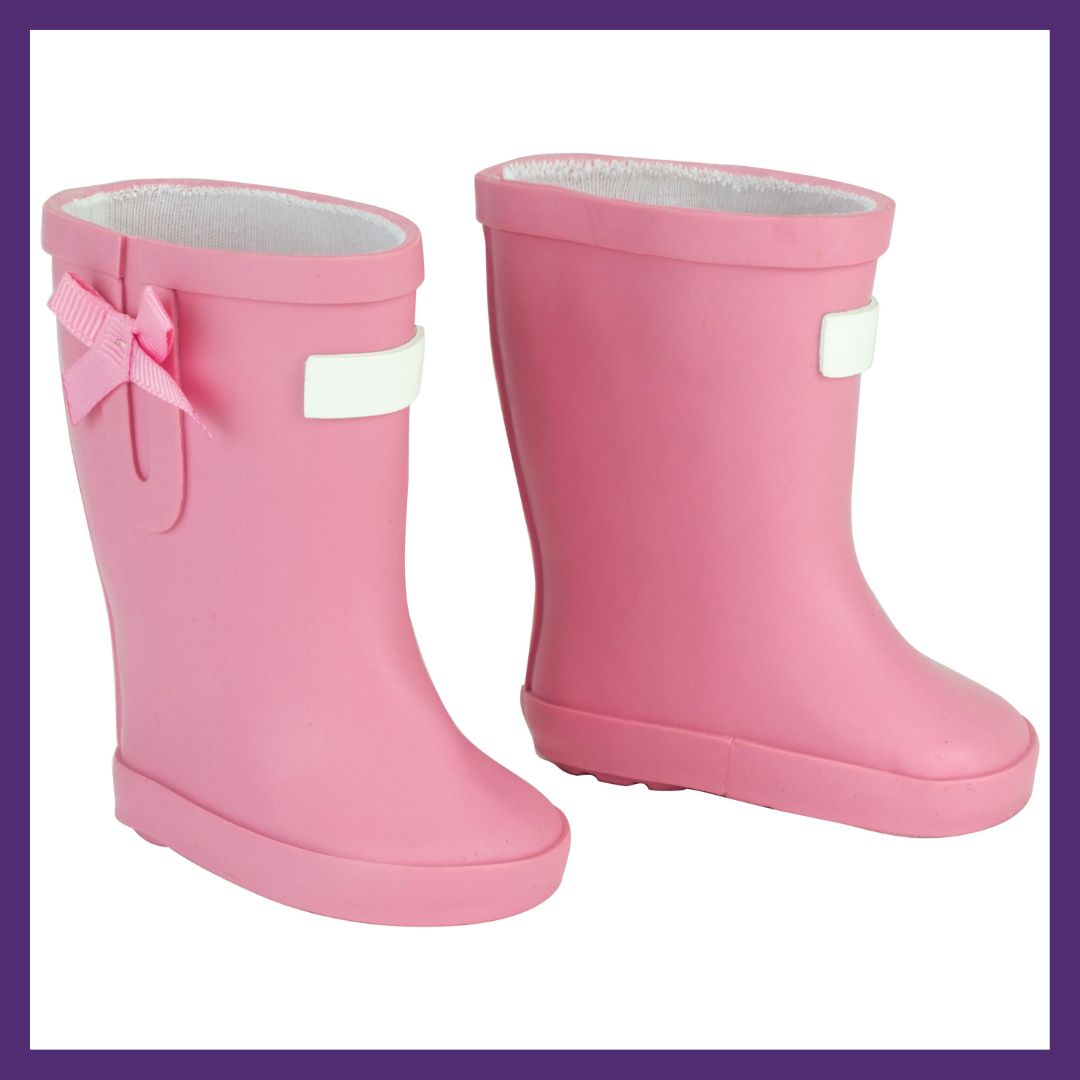 Sophia's pink snow boots for 18 inch dolls.