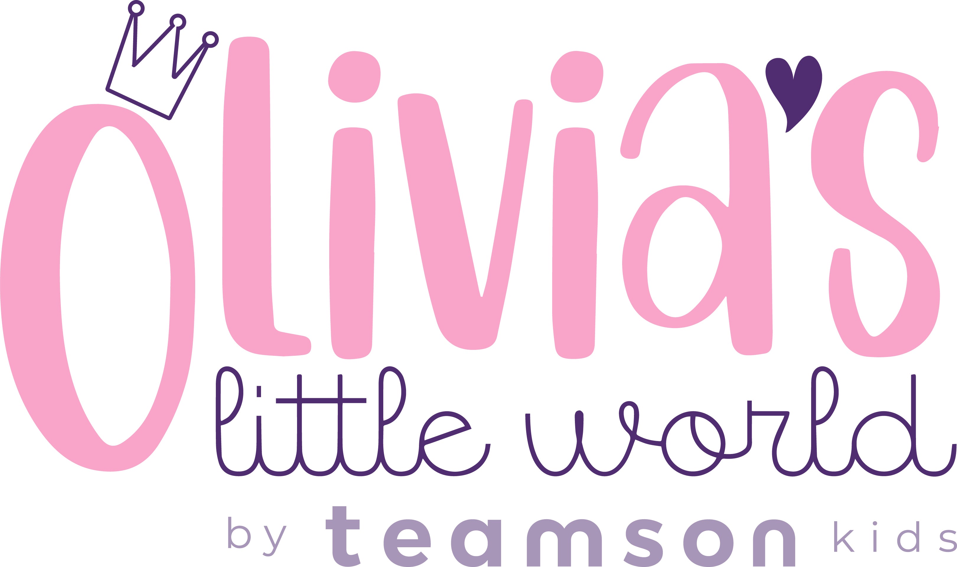 Olivia's Little World logo features a fun pink font and the O is wearing a tiara.