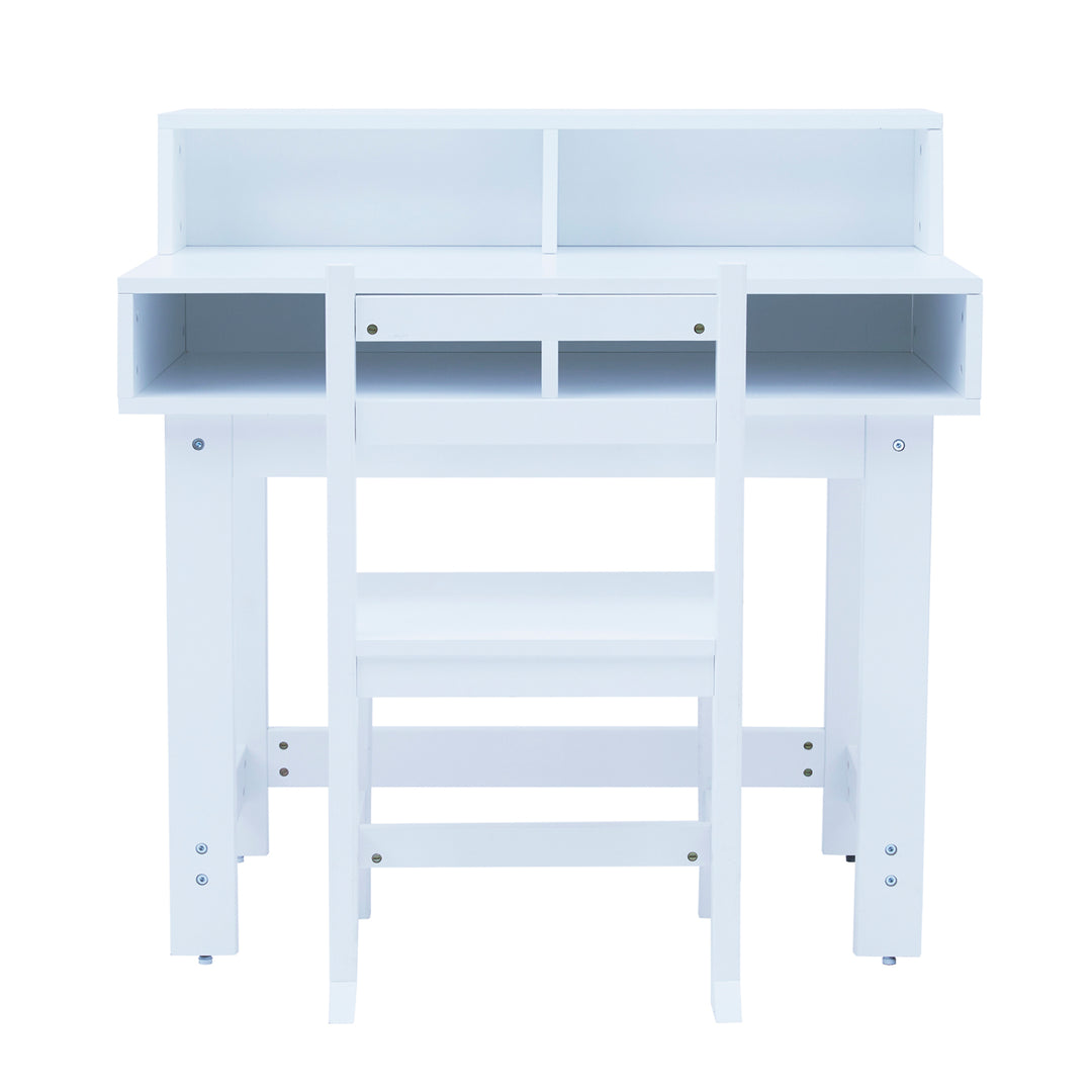 Fantasy Fields  Wooden Play Writing Desk with Storage and Chair Set, White