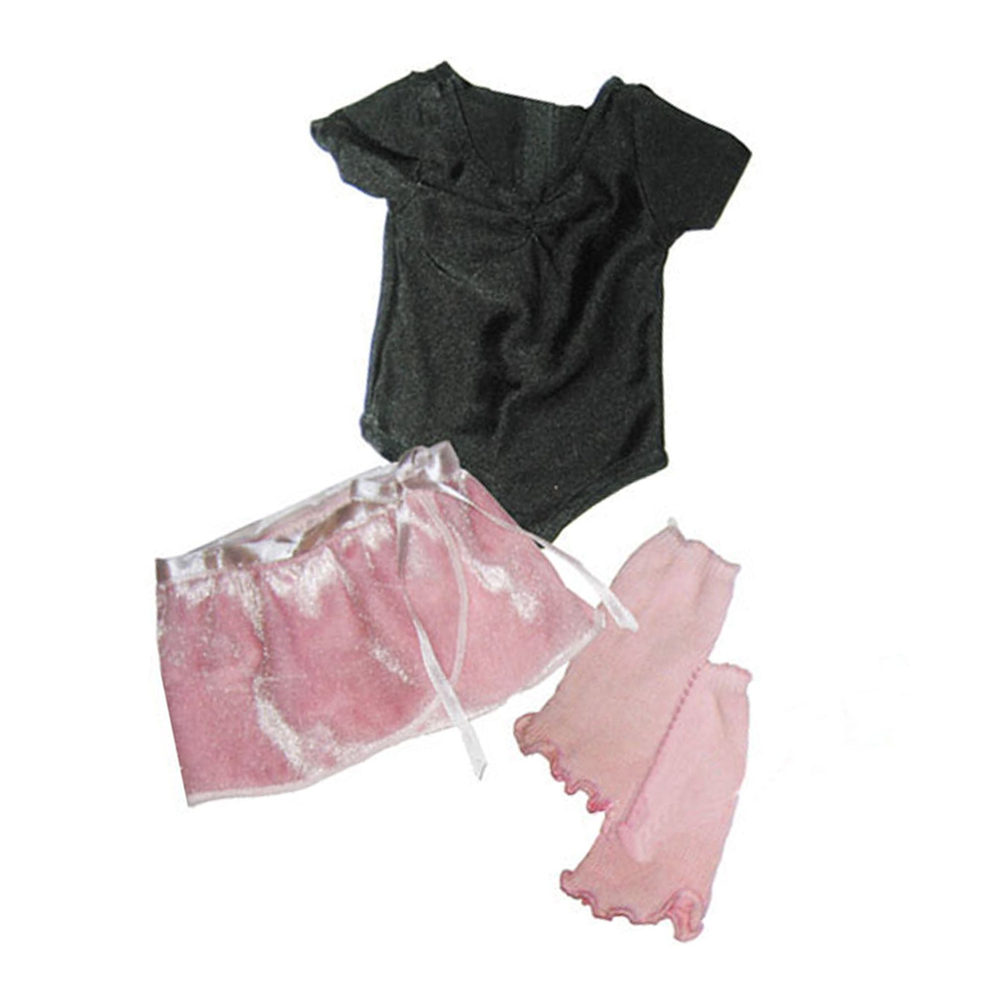 Sophia’s Complete Three-Piece Ballet Leotard, Satin-Tie Skirt, & Knit Leg Warmers Outfit Set for 18” Dolls, Light Pink