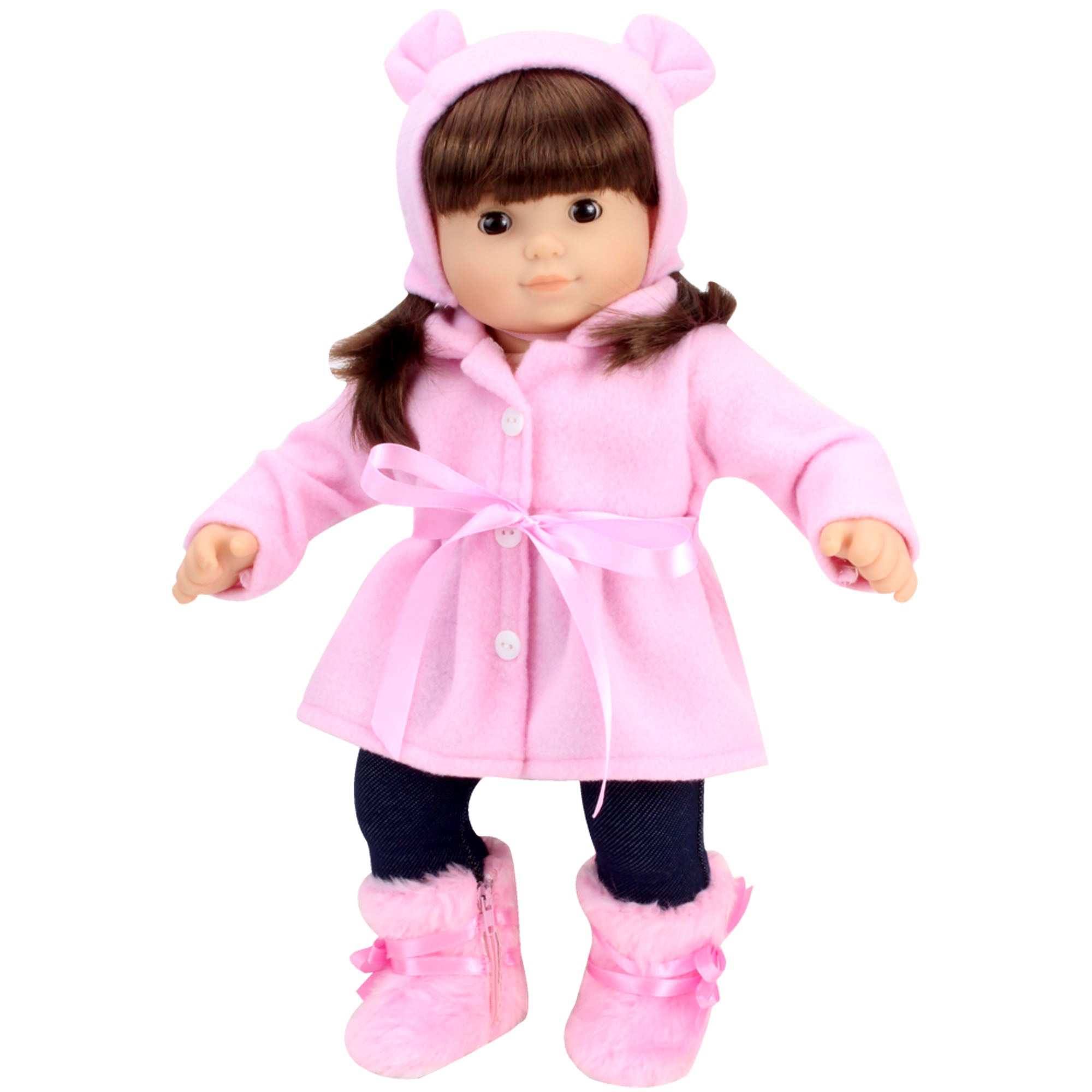 Sophia's Winter Coat, Hat and Boots Set for 15'' Dolls, Light Pink