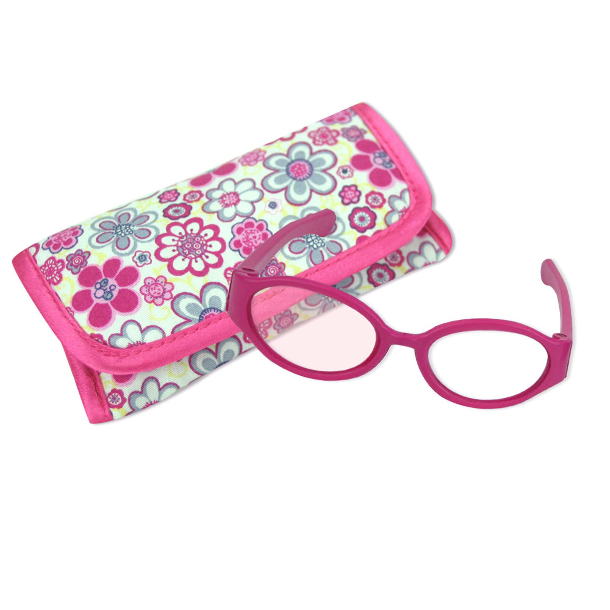 Sophias Pink Doll Eyeglasses with Print Case for 18" Dolls