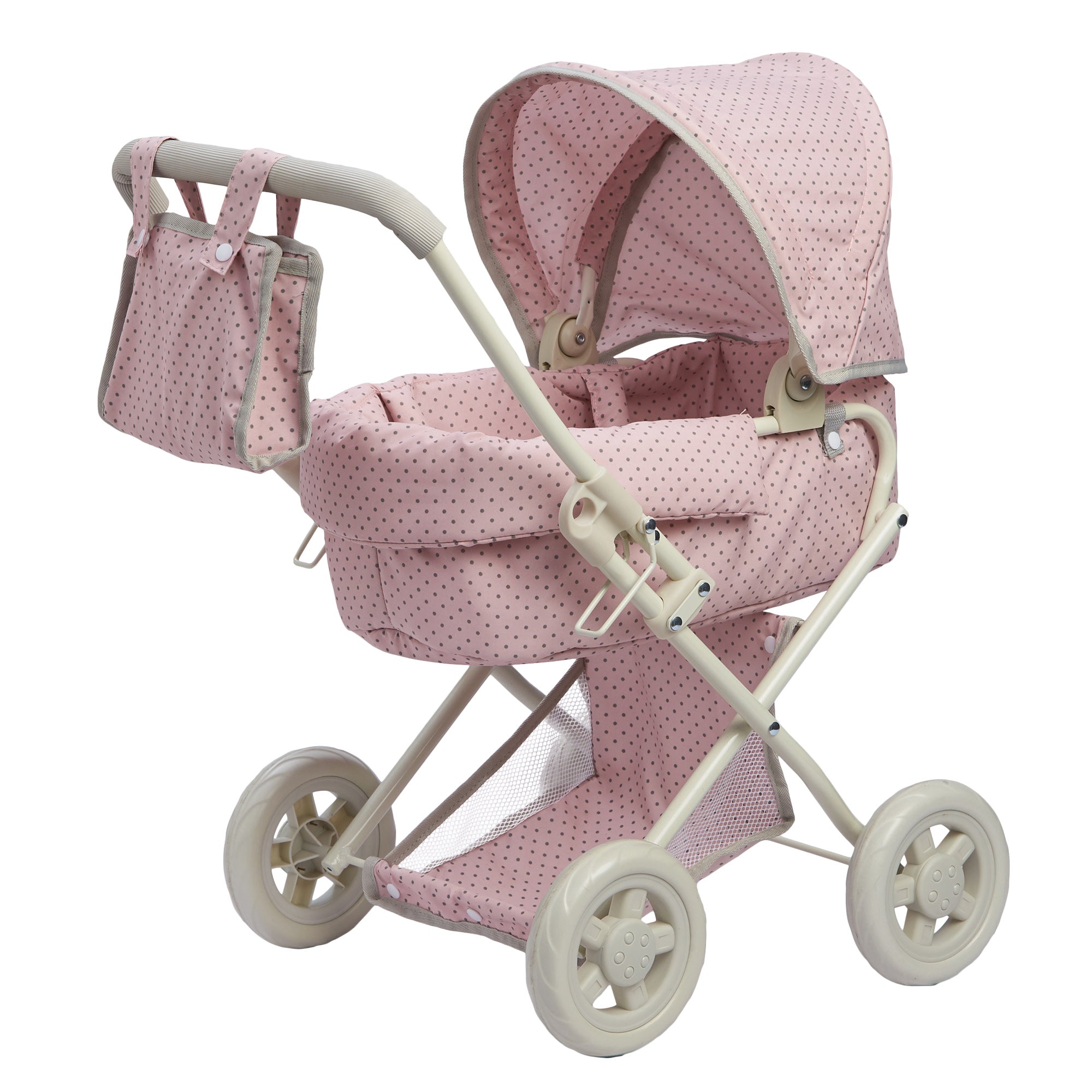 Olivia's Little World Polka Dots Princess Deluxe Baby Doll Stroller, Pink