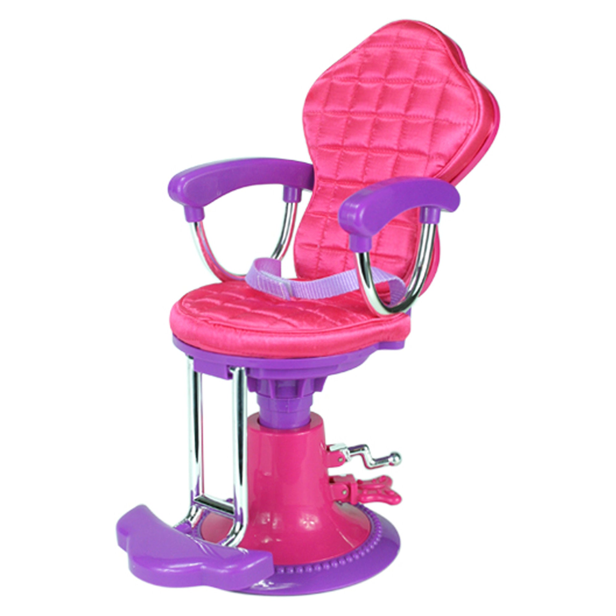 Sophias Salon Chair with Adjustable Height and Quilted Set for 18" Dolls, Hot Pink