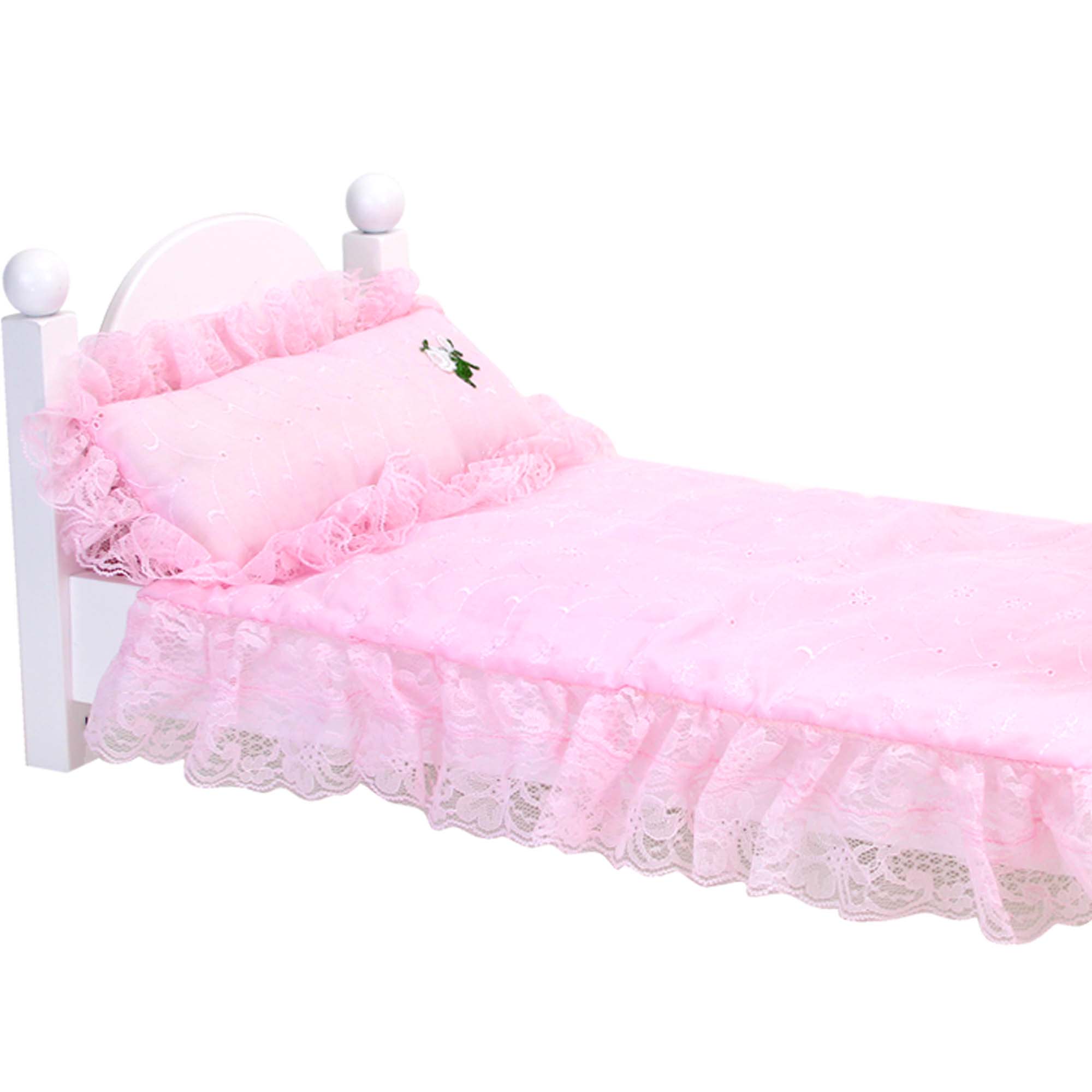 Sophia's 3 Piece Eyelet Bedding Set for 18" Dolls, Light Pink