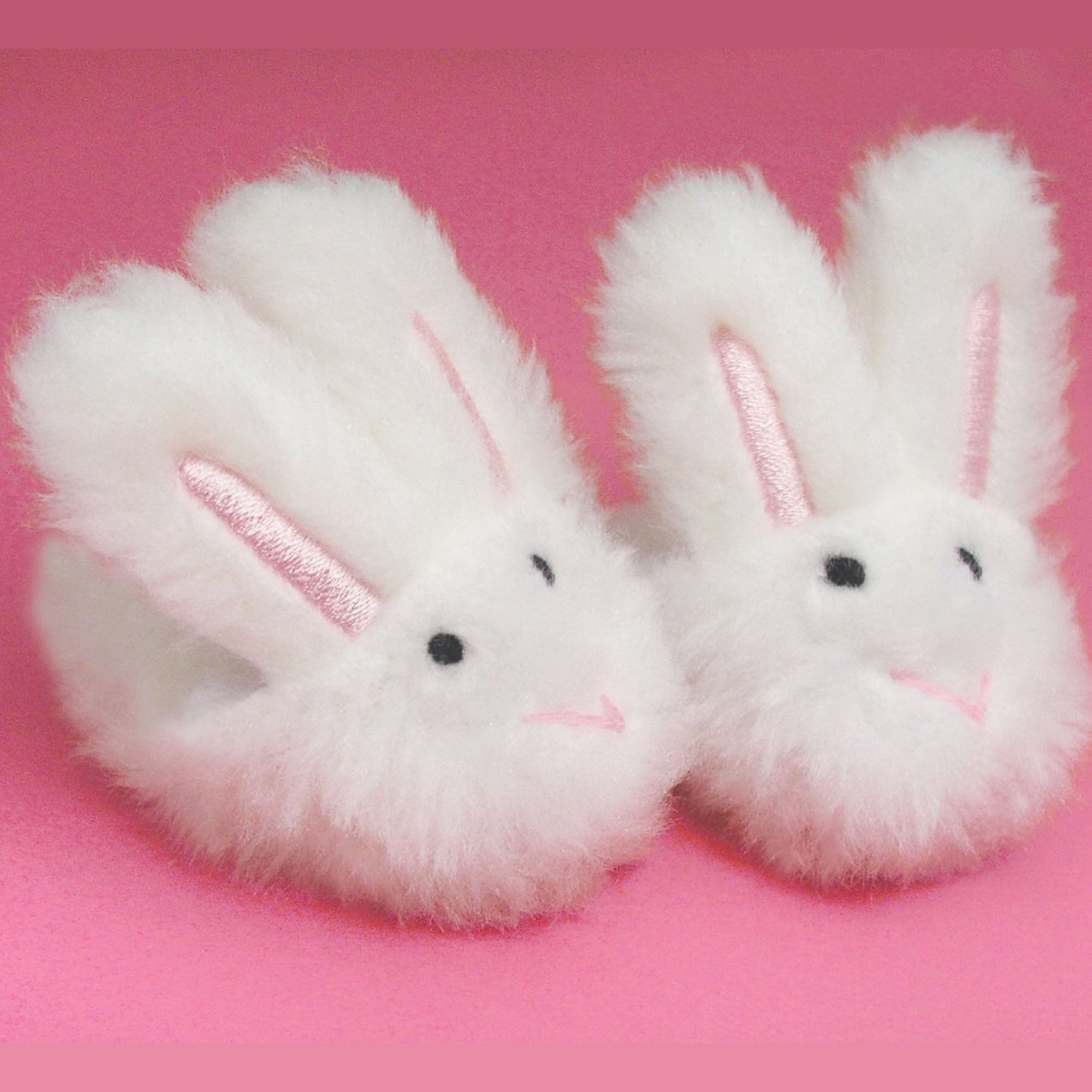 Sophias White Bunny Slippers with Rabbit Ears for 18" Dolls