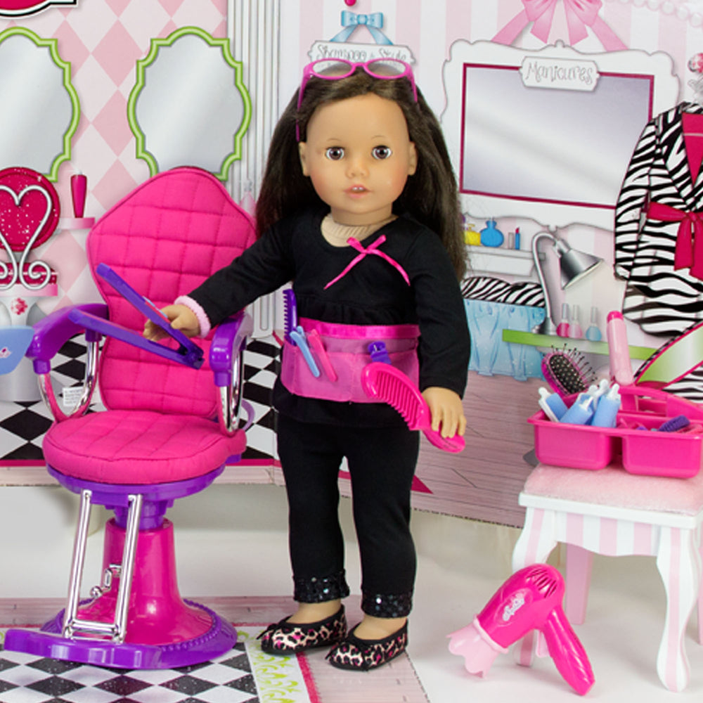 Sophia's Doll-Sized Glitter Wig Hair Brush, Hot Pink