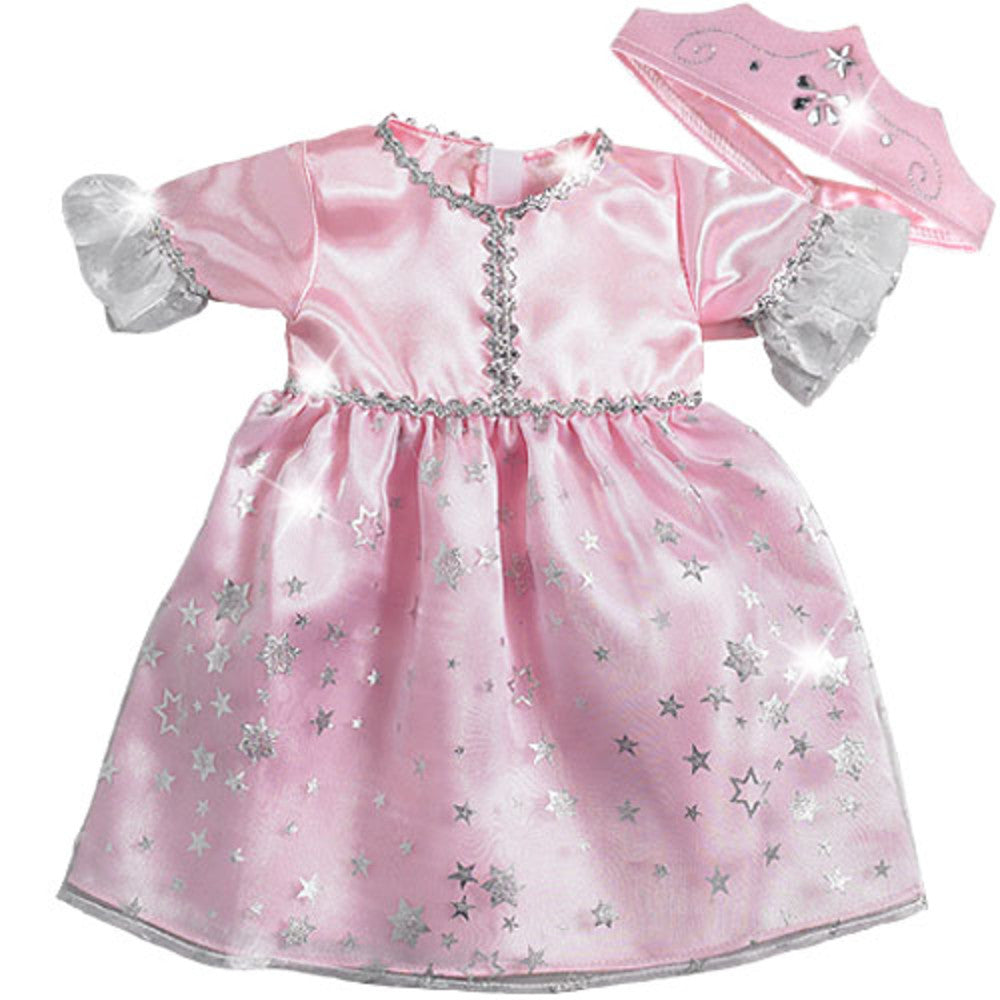 Sophia’s Princess Dress & Matching Crown Costume Set for 15” Baby Dolls, Light Pink