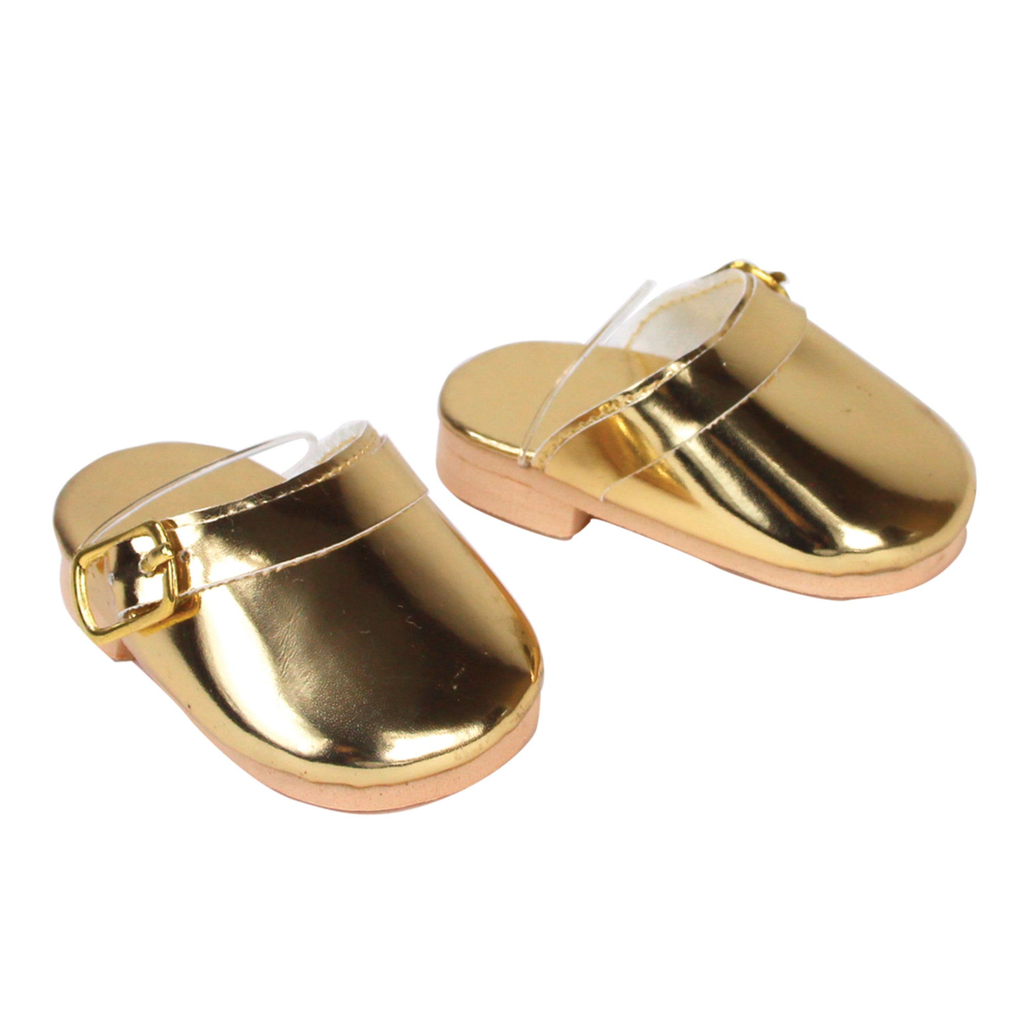 Sophia’s Glamorous Shiny Metallic Mix & Match Slip-On Clog Shoes for 18” Dolls, Gold