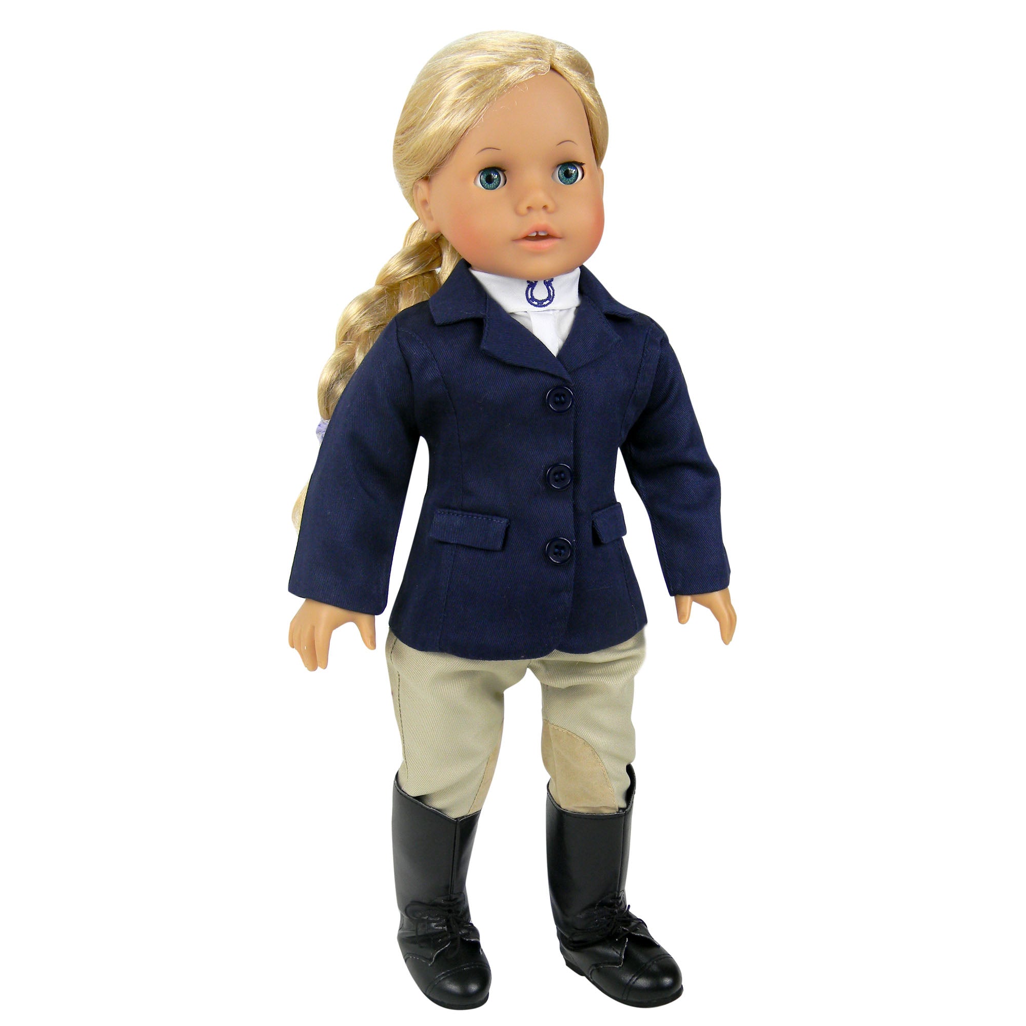 Sophia's - 18" Doll - Riding Outfit Navy Jacket, Breeches & Dickie Blouse Set - Navy