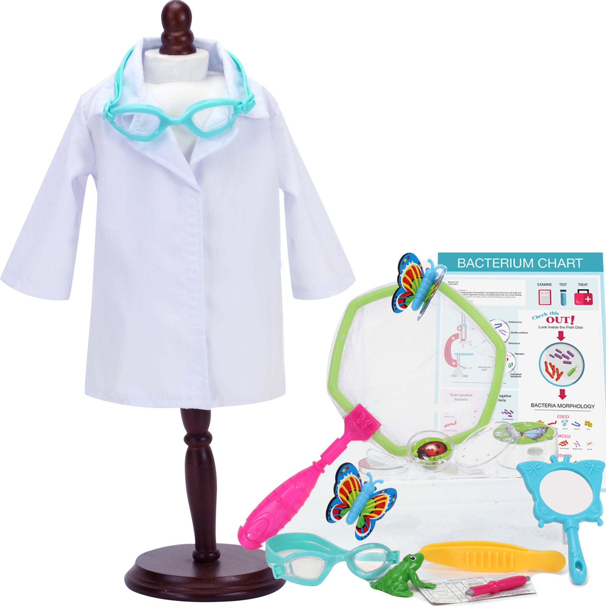 Sophia's 18" Doll 14 pcs Smithsonian Biologist Play Set, Multicolor