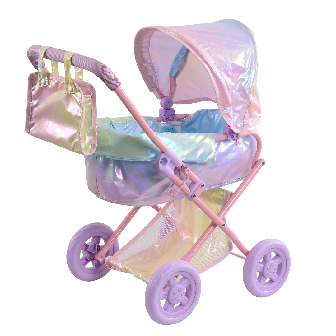 Olivia's Little World Magical Dreamland Deluxe Baby Doll Stroller and Carrier, Iridescent