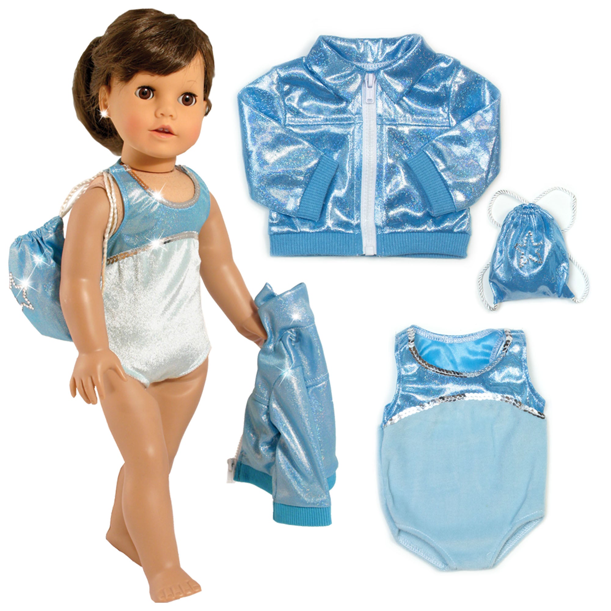 Sophia's Gymnastics Outfit Set for 18'' Dolls, Aqua