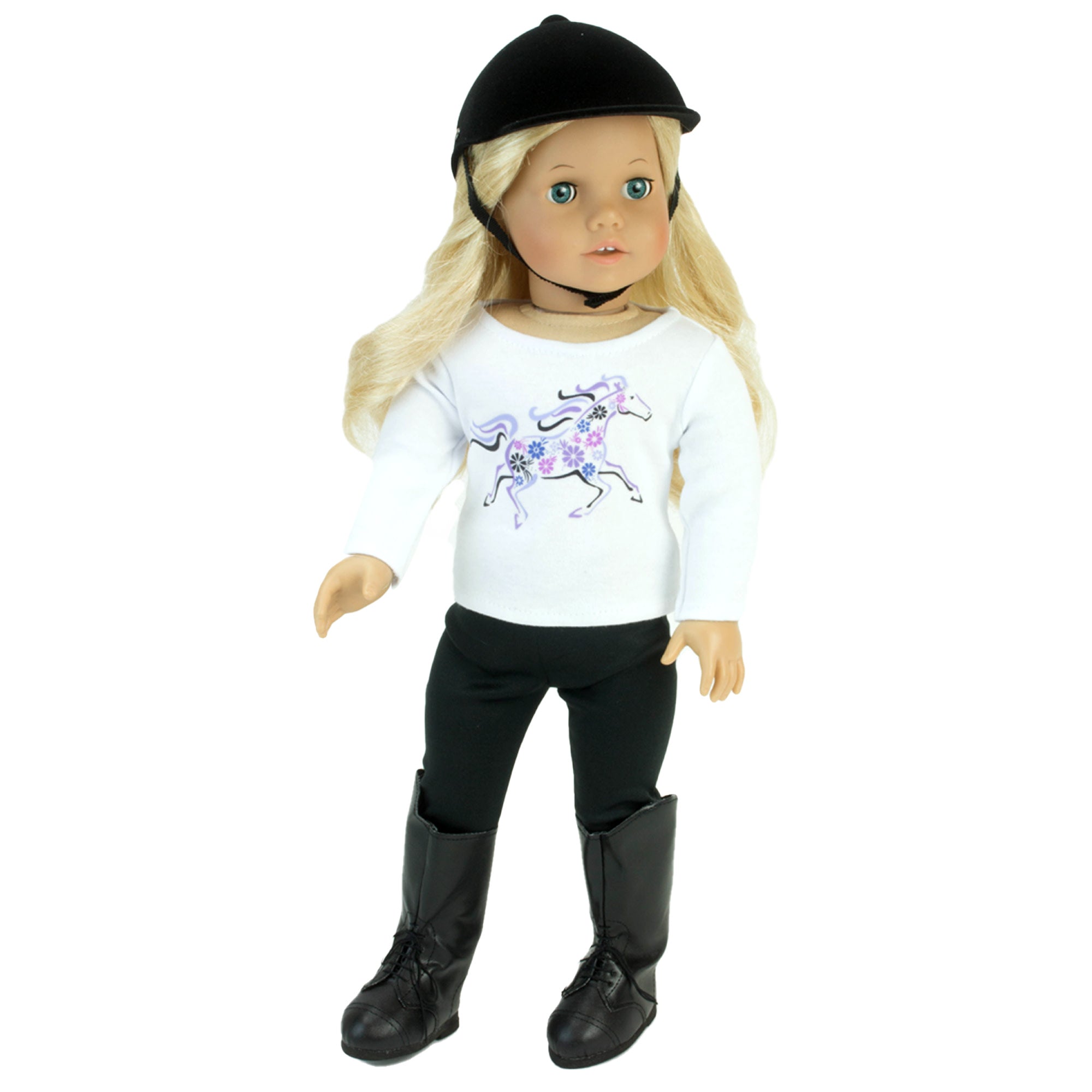 Sophia's 4 Piece Horseback Riding Outfit with Riding Boots Set for 18'' Dolls, Black