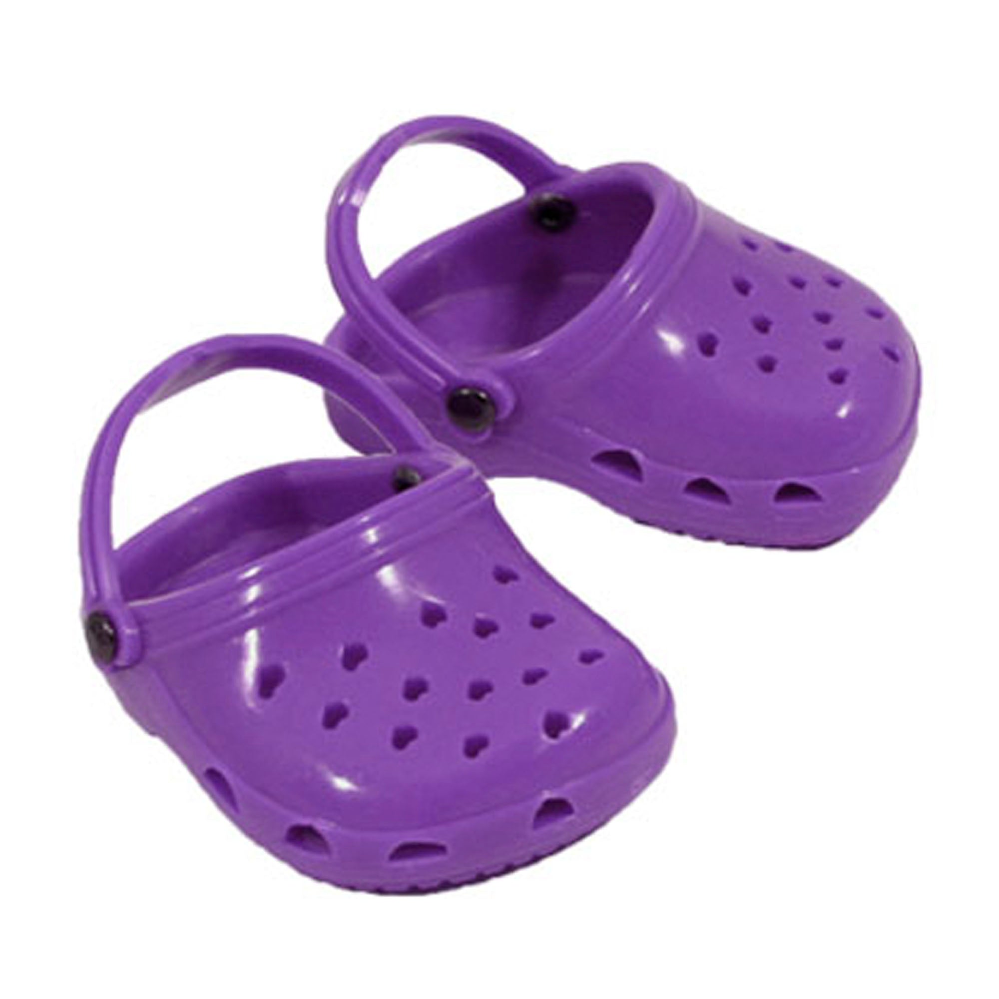 Sophia’s Croc-Inspired Slip-On Casual Solid-Colored Mix & Match Polliwog Shoes for 18” Dolls, Purple