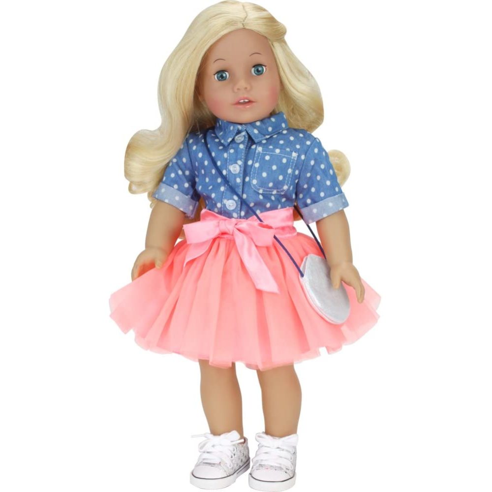 Sophias Silver Sequin Sneaker Shoes with Laces for 18" Dolls