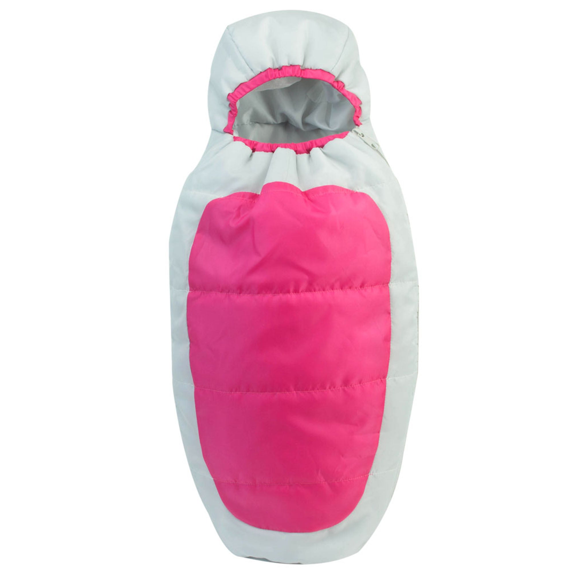 Sophia’s Super Cute Two-Toned Pretend Play Cocoon Style Outdoor Camping Essential Sleeping Bag for 18” Dolls, Hot Pink/Gray
