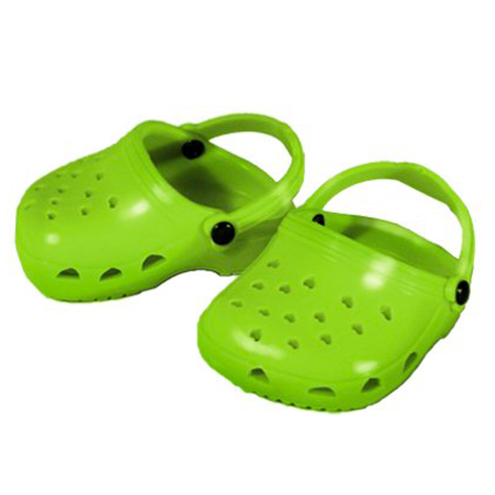 Sophia’s Croc-Inspired Slip-On Casual Solid-Colored Mix & Match Polliwog Shoes for 18” Dolls, Lime Green