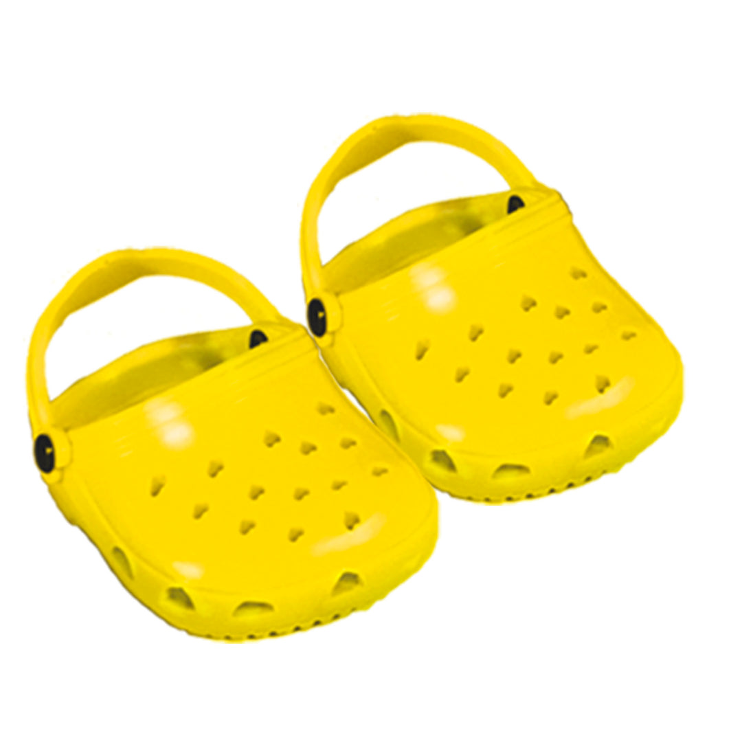 Sophia’s Croc-Inspired Slip-On Casual Solid-Colored Mix & Match Polliwog Shoes for 18” Dolls, Yellow