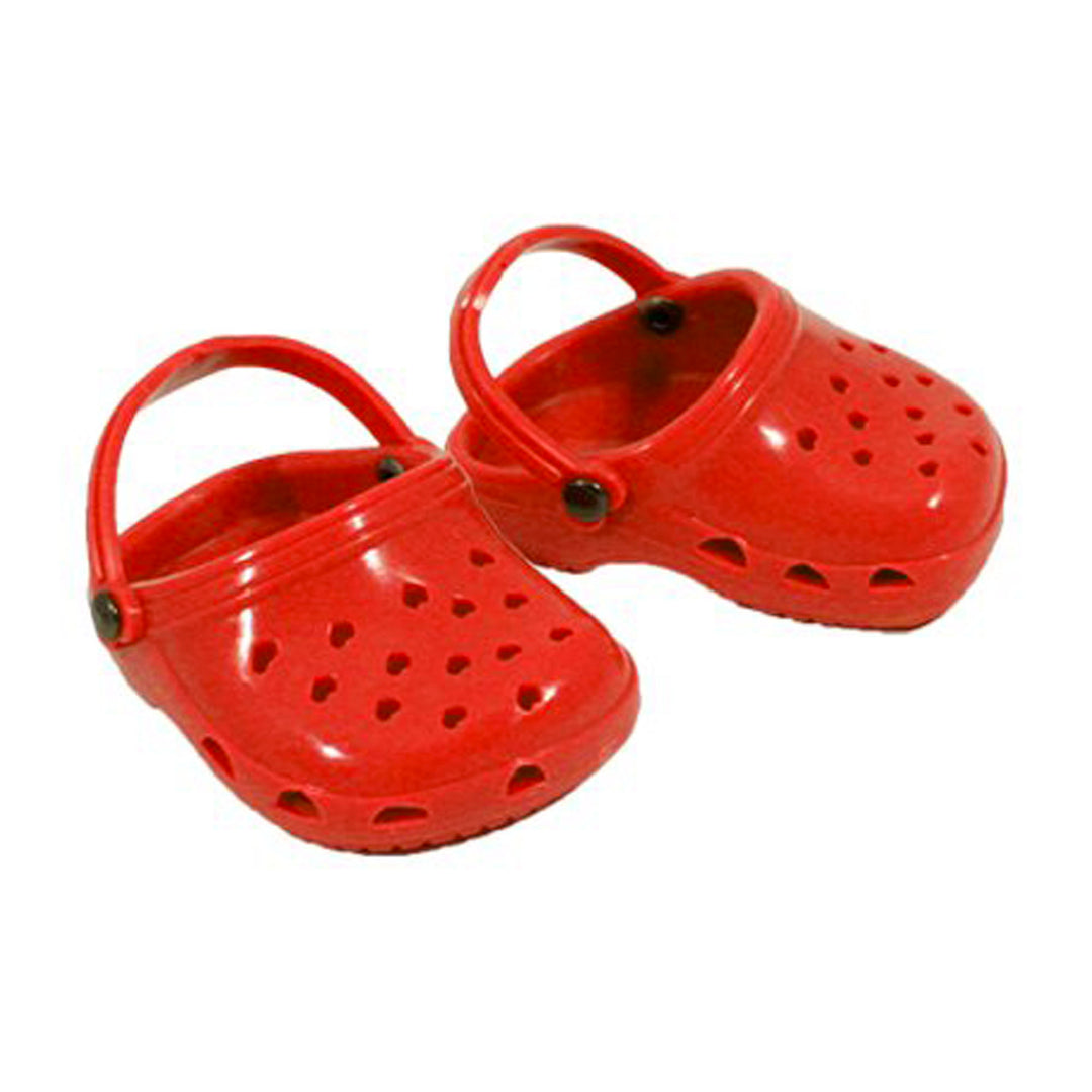 Sophia’s Croc-Inspired Slip-On Casual Solid-Colored Mix & Match Polliwog Shoes for 18” Dolls, Red