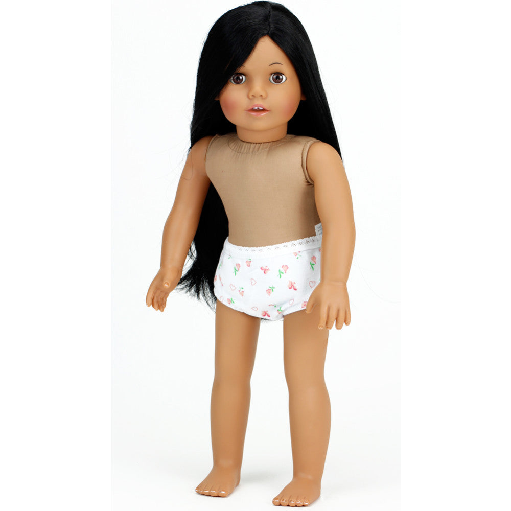 Sophia's Undressed Posable 18'' Soft Bodied Vinyl Doll "Julia" with Dark Brown Hair, Brown Eyes, Medium Skin Tone