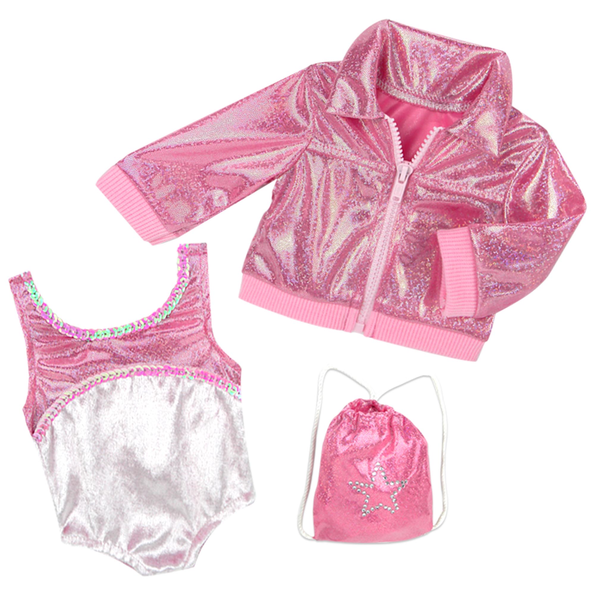 Sophia's Gymnastics Leotard & Nylon Jacket for 18" Dolls, Pink