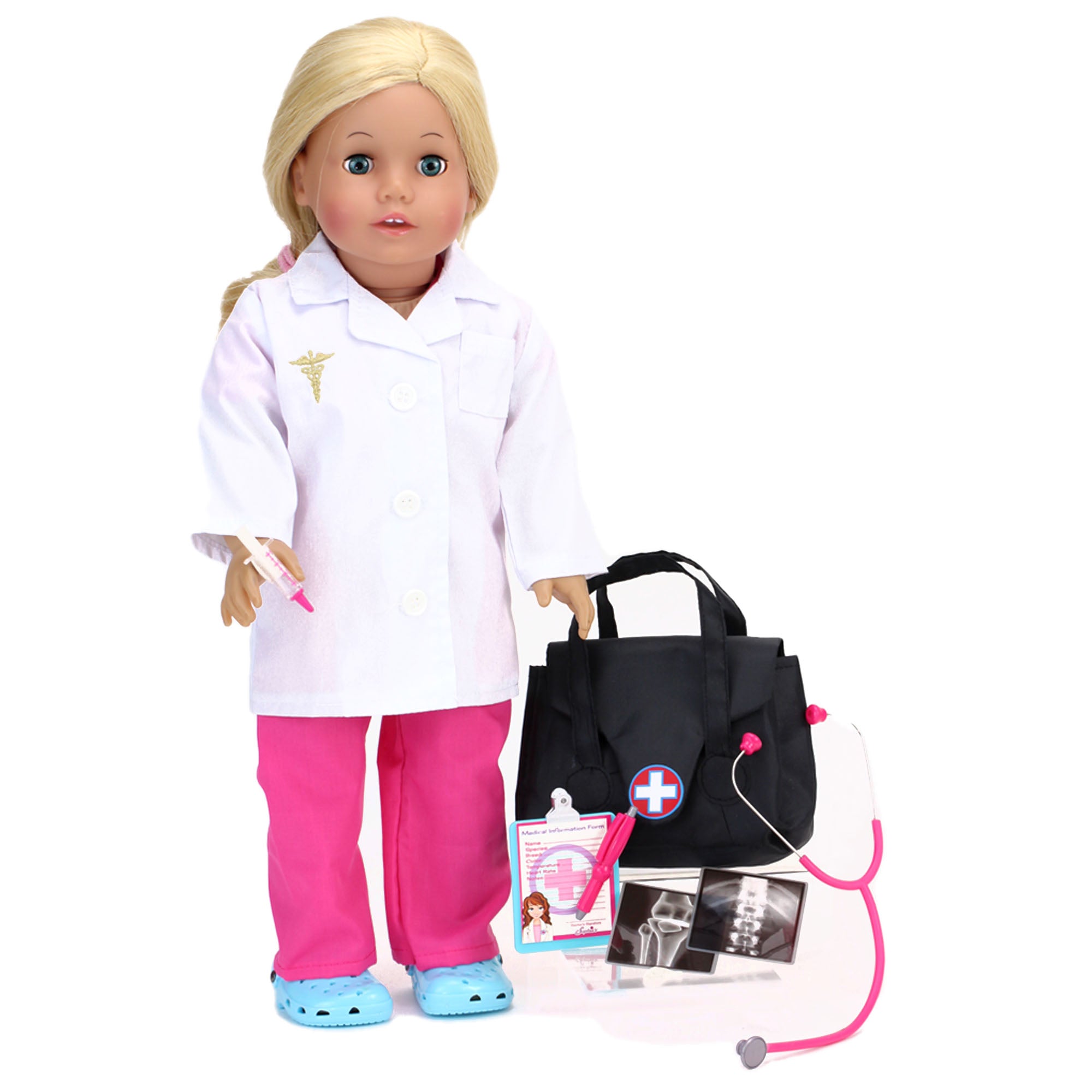 Sophia's Medical Bag and Doctor Accessories Set for 18'' Dolls, Black