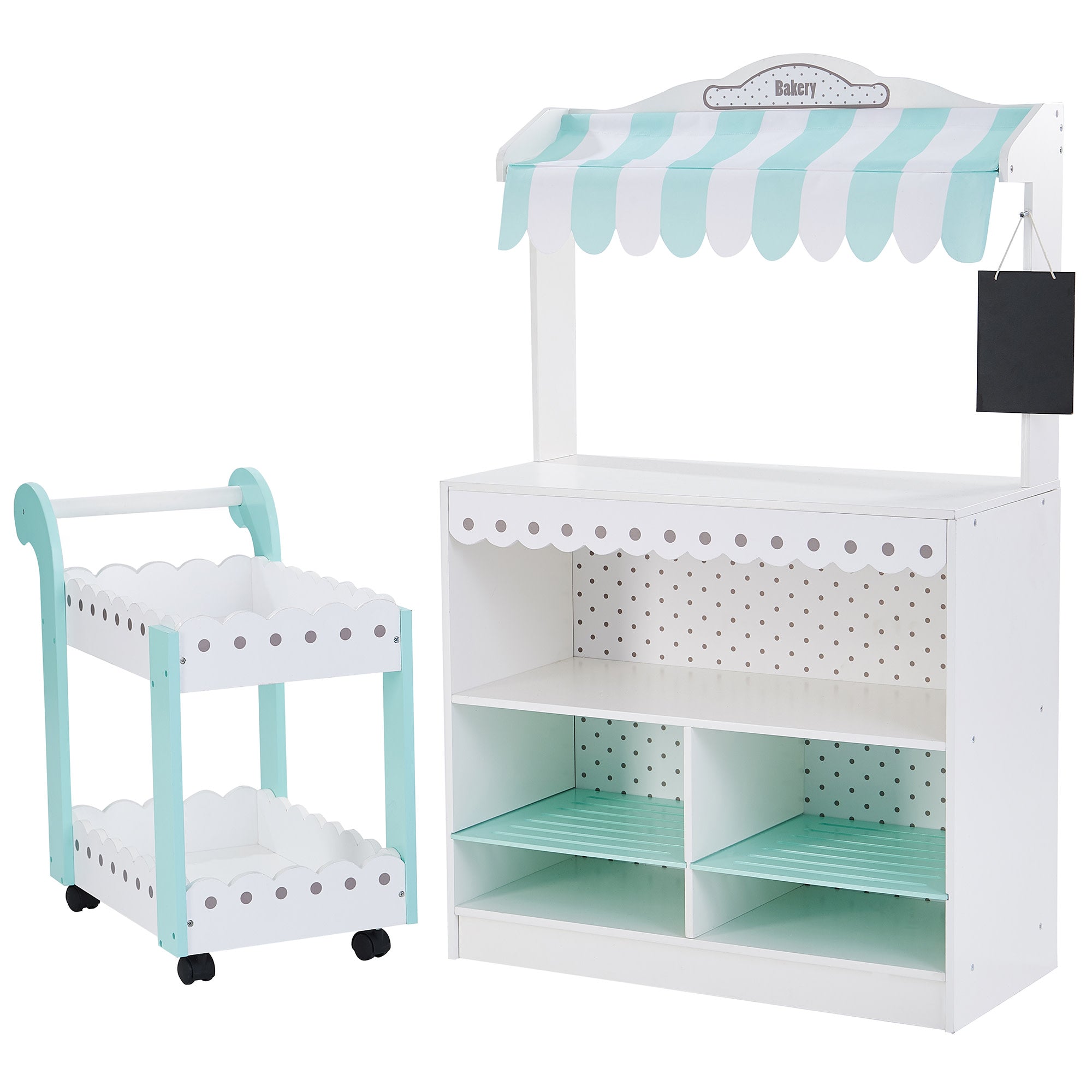 Teamson Kids My Dream Bakery Shop, Treat Stand and Dessert Cart, White