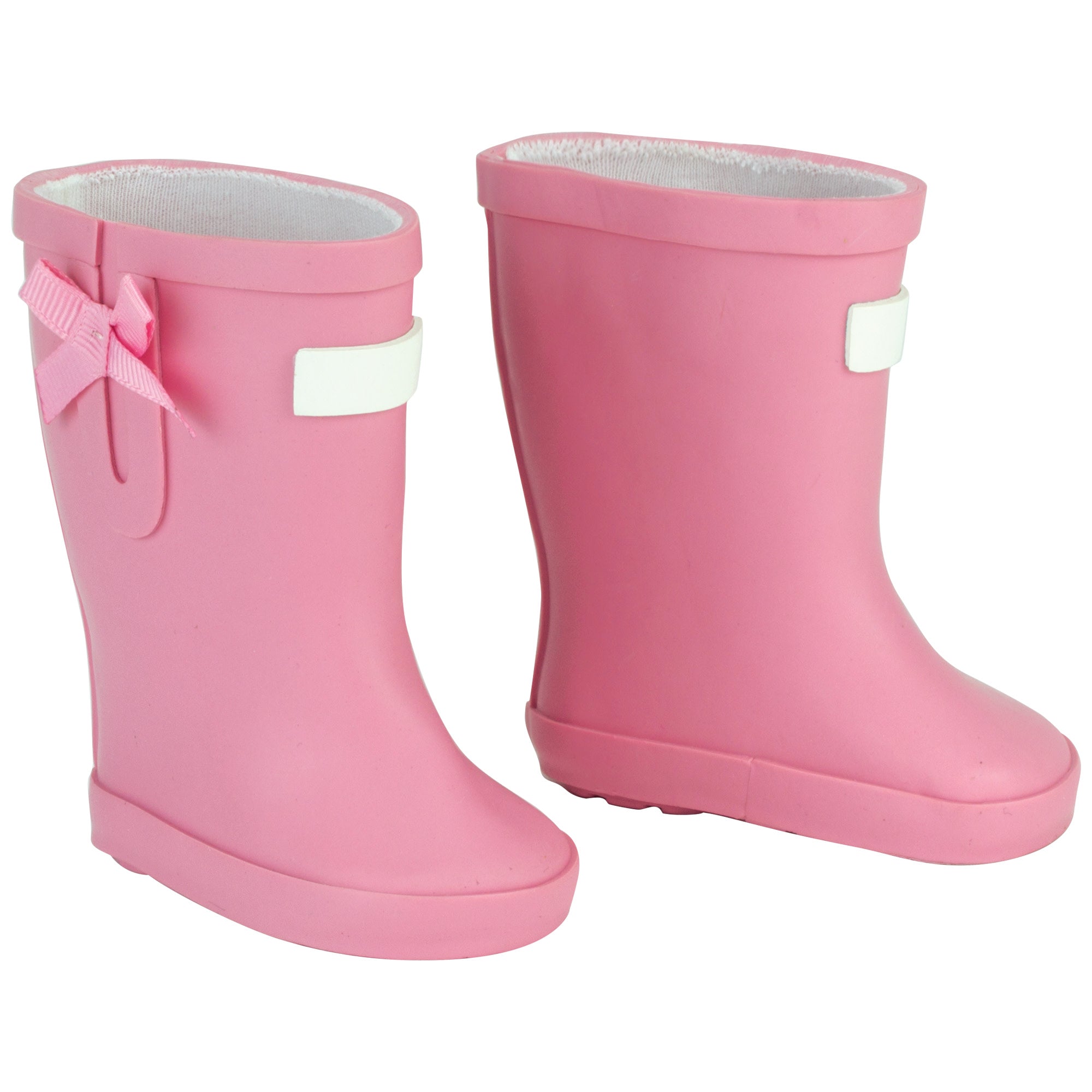 Sophia’s Super-Cute Solid-Colored Mix & Match Spring Molded Wellie Rain Boots with Bow Accents for 18” Dolls, Light Pink