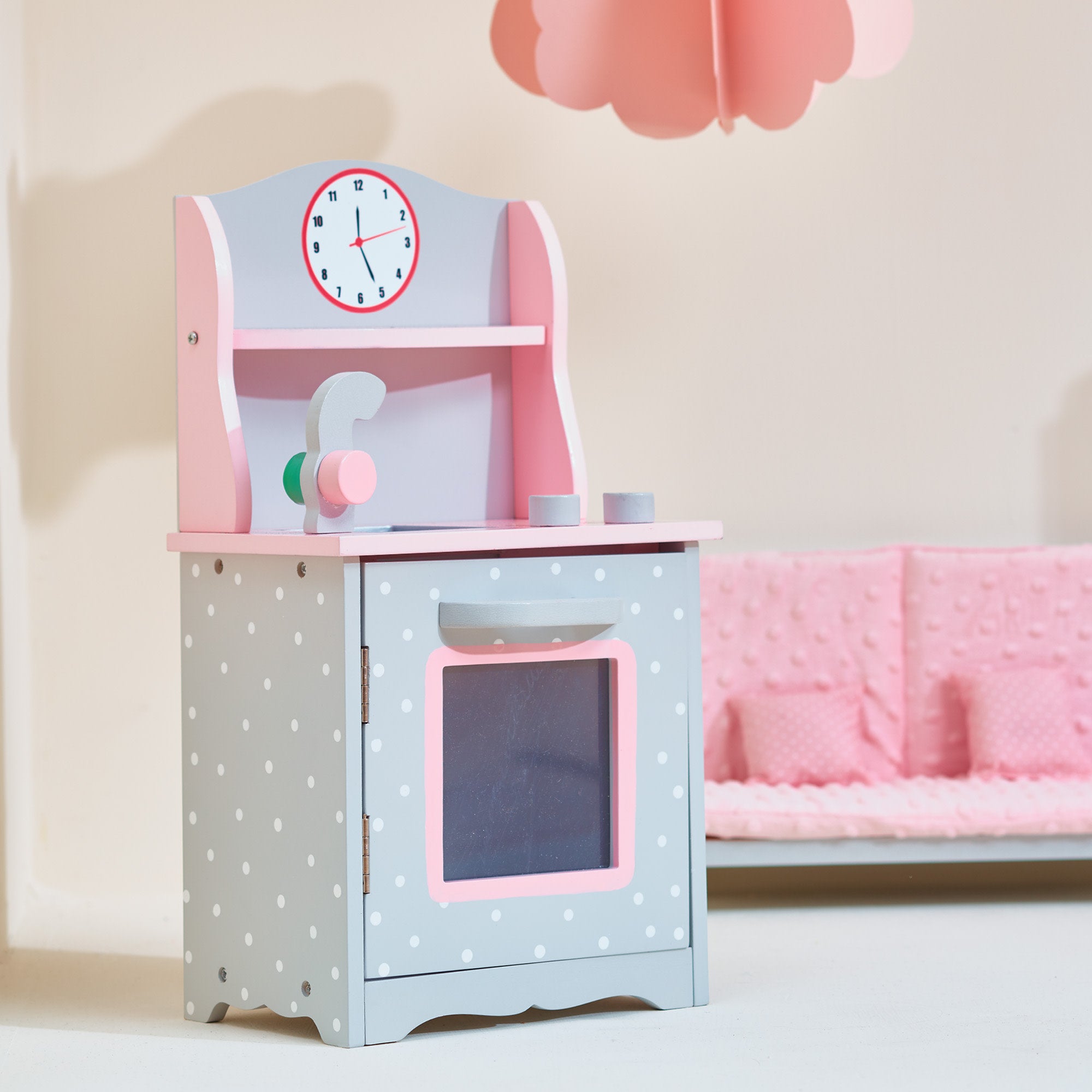 Olivia's Little World Polka Dots Princess Sweet Kitchen for 18" Doll, Gray
