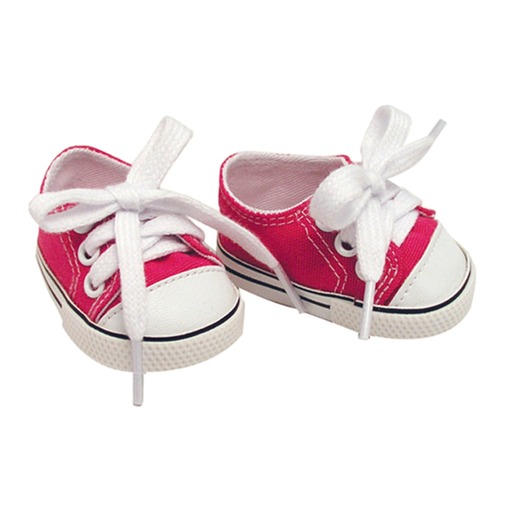 Sophia's Set of 3 Canvas Tennis Shoes for 18" Dolls, Pink, White, and Blue