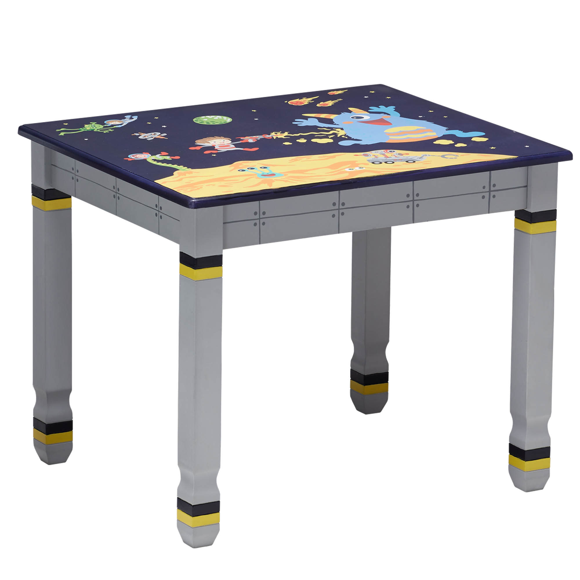 Fantasy Fields Kids Painted Wooden Outer Space Table, Gray/Blue