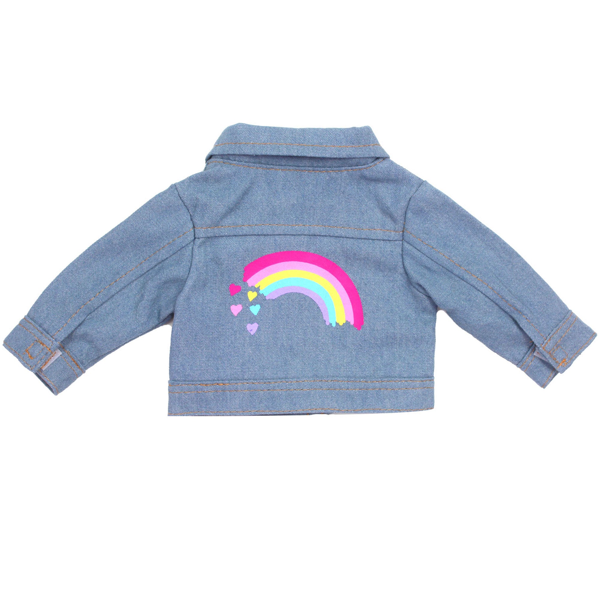Sophia's Jean Jacket with Rainbow Graphic for 18" Dolls, Blue