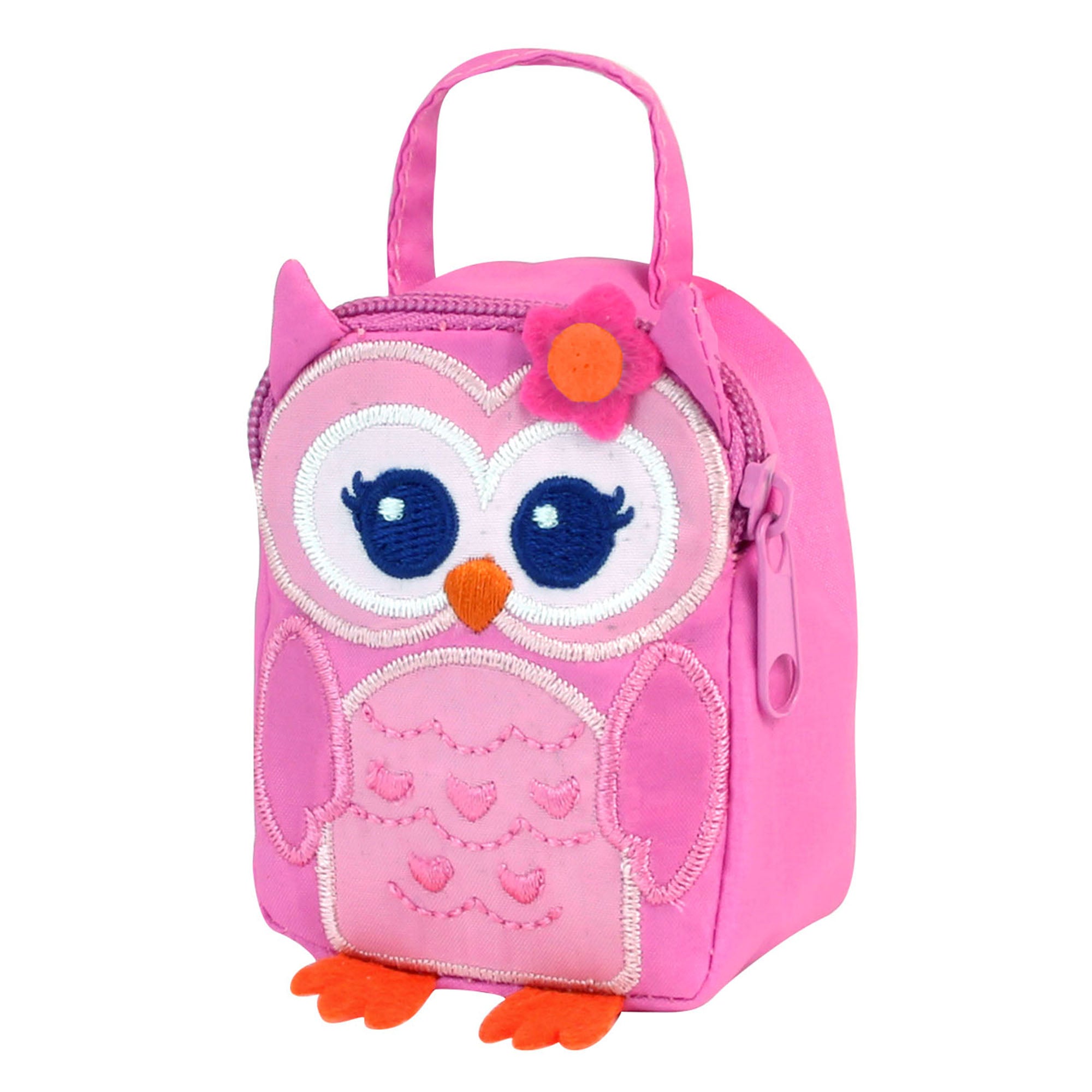 Sophia’s Owl Lunch Bag with Embroidered Details & Zipper Closure for 18” Dolls, Pink