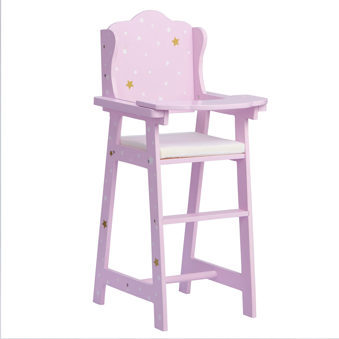 Olivia's Little World Twinkle Stars Princess Kids Baby Doll High Chair, Purple