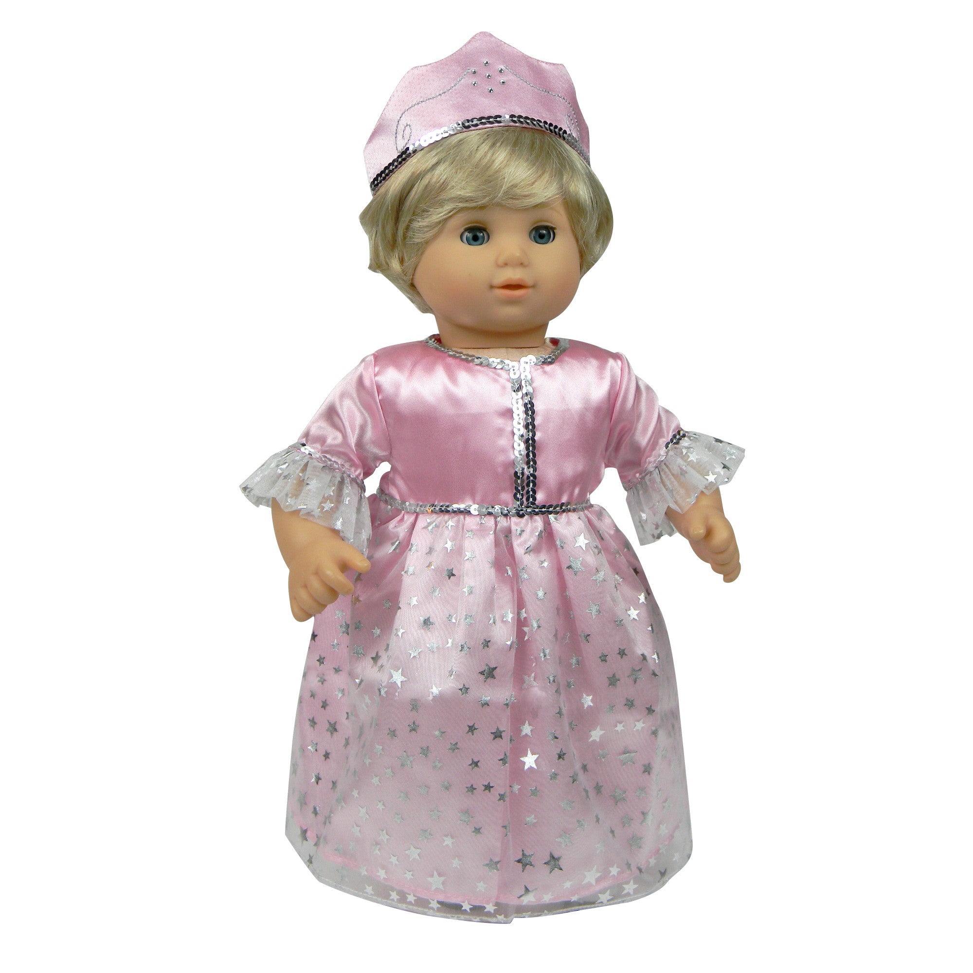 Sophia’s Princess Dress & Matching Crown Costume Set for 15” Baby Dolls, Light Pink