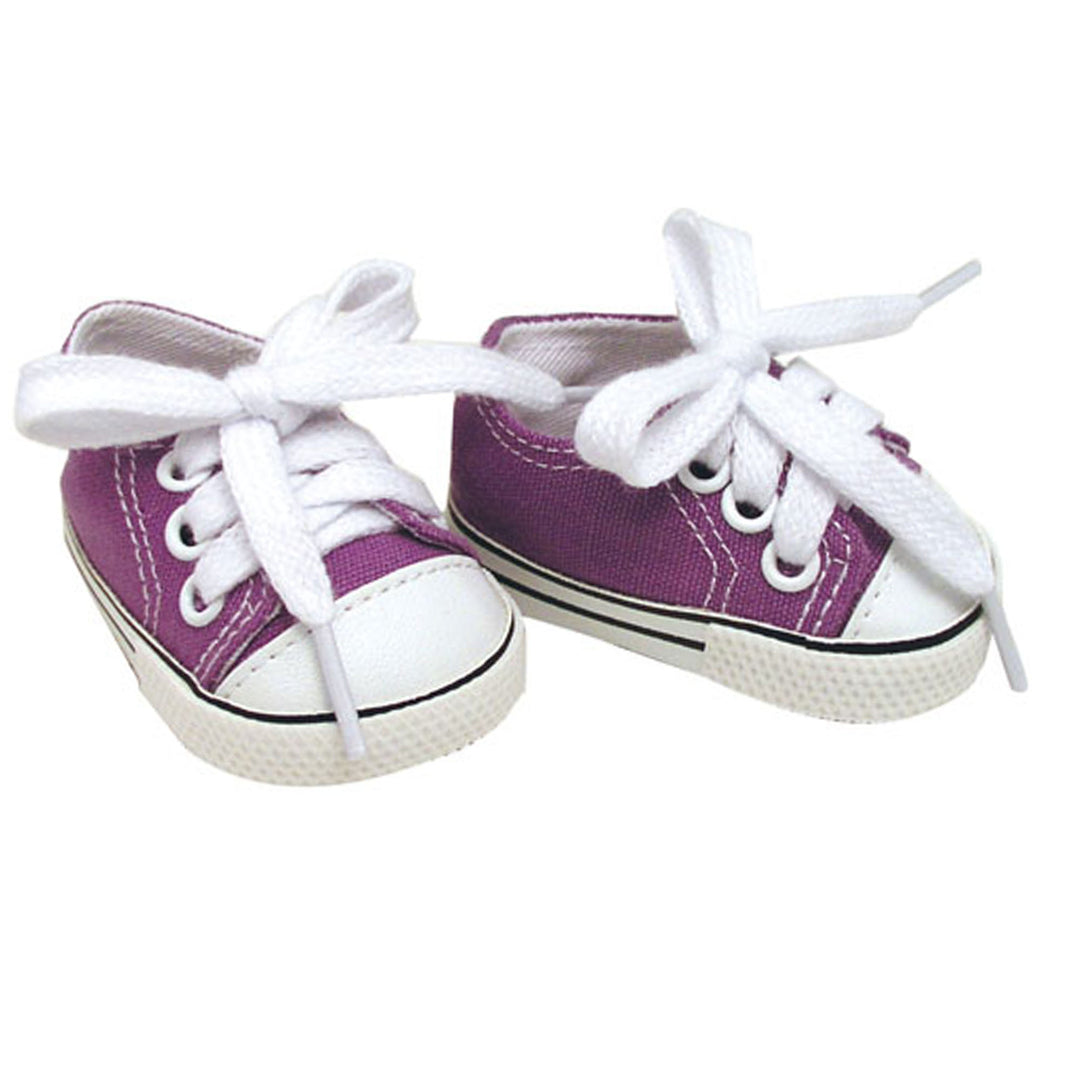 Sophia’s Cute Low-Top Canvas Sneakers for 18” Boy or Girl Dolls, Purple
