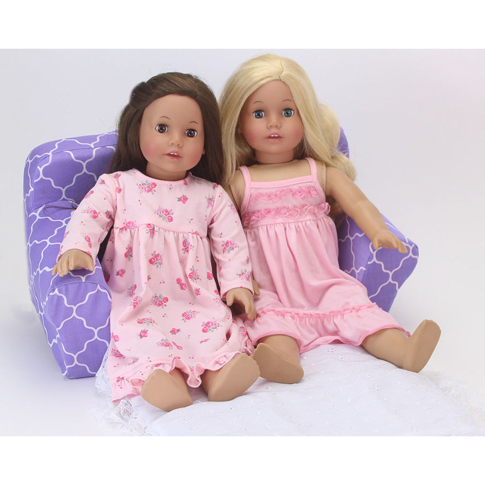 Sophias Plush Pull Out Couch/Double Bed Sized for 18" Dolls, Purple