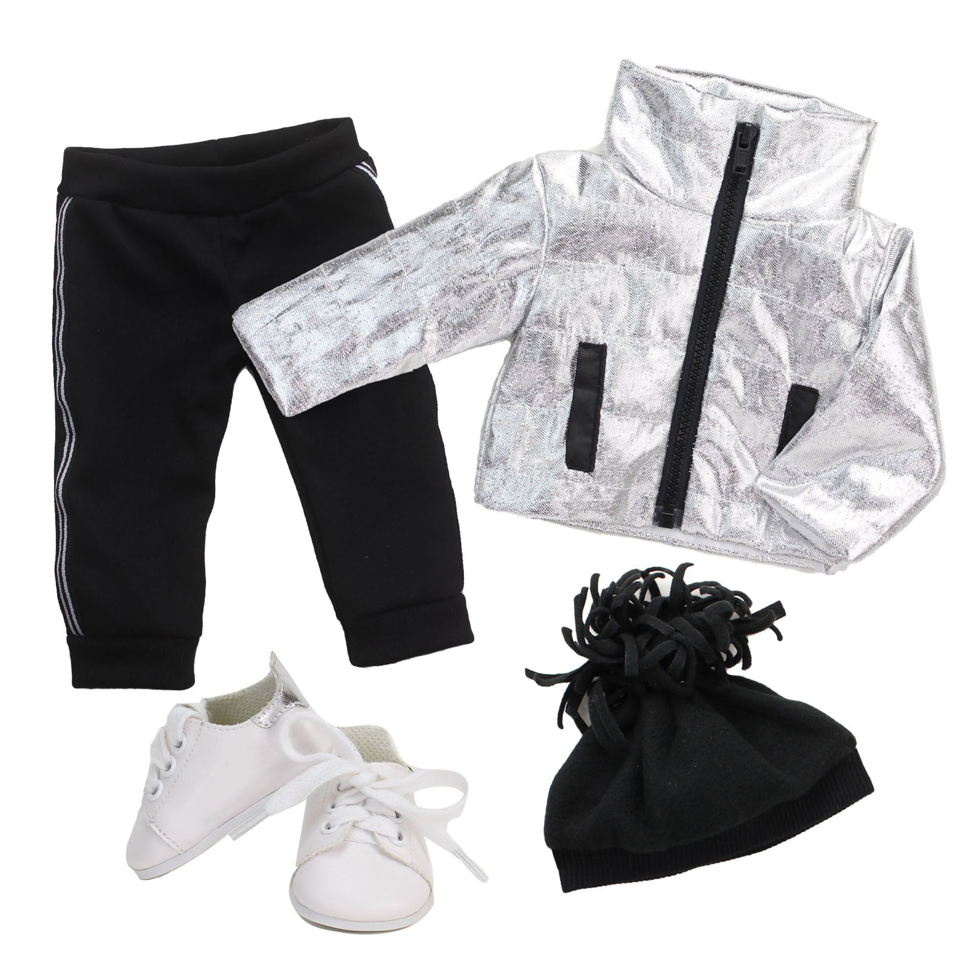 Sophia's 4 pc Casual Winter Set for 18 Inch Dolls, Silver/Black