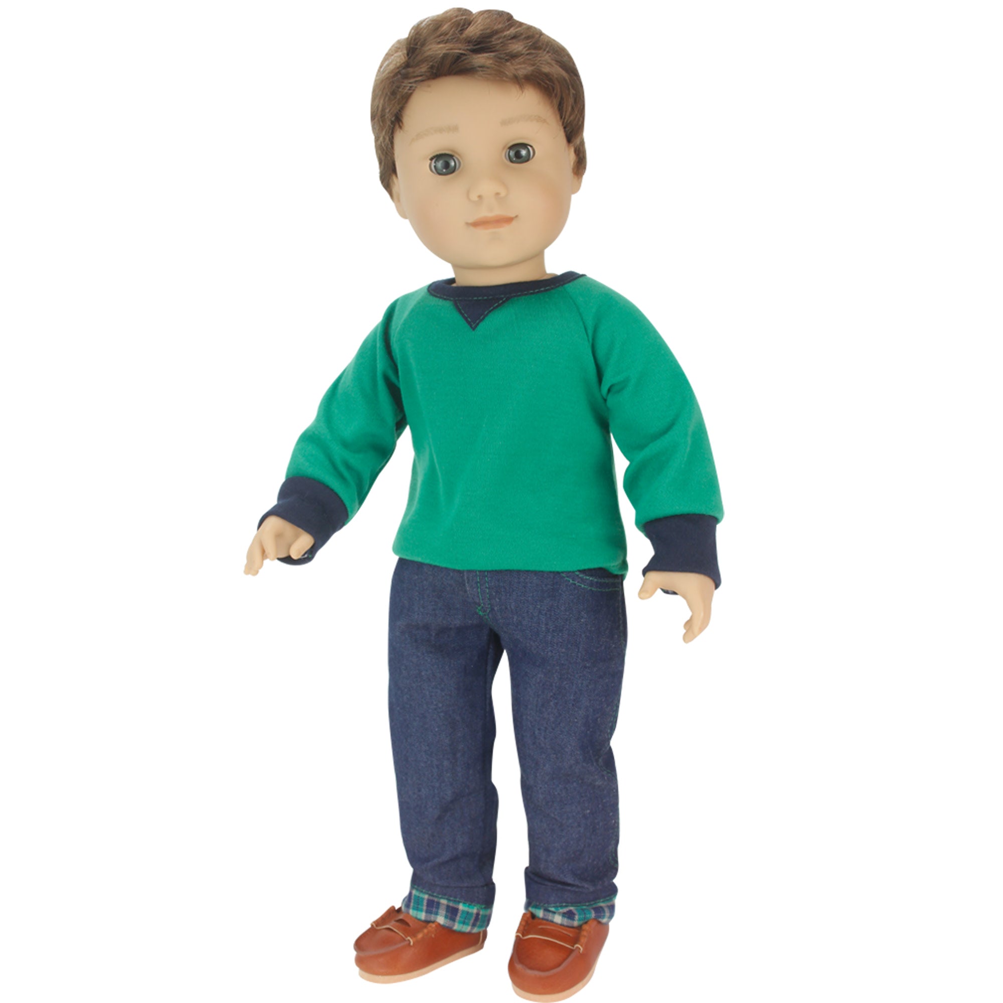 Sophias Shirt, Jeans, and Penny Loafers Set for 18" Boy Dolls