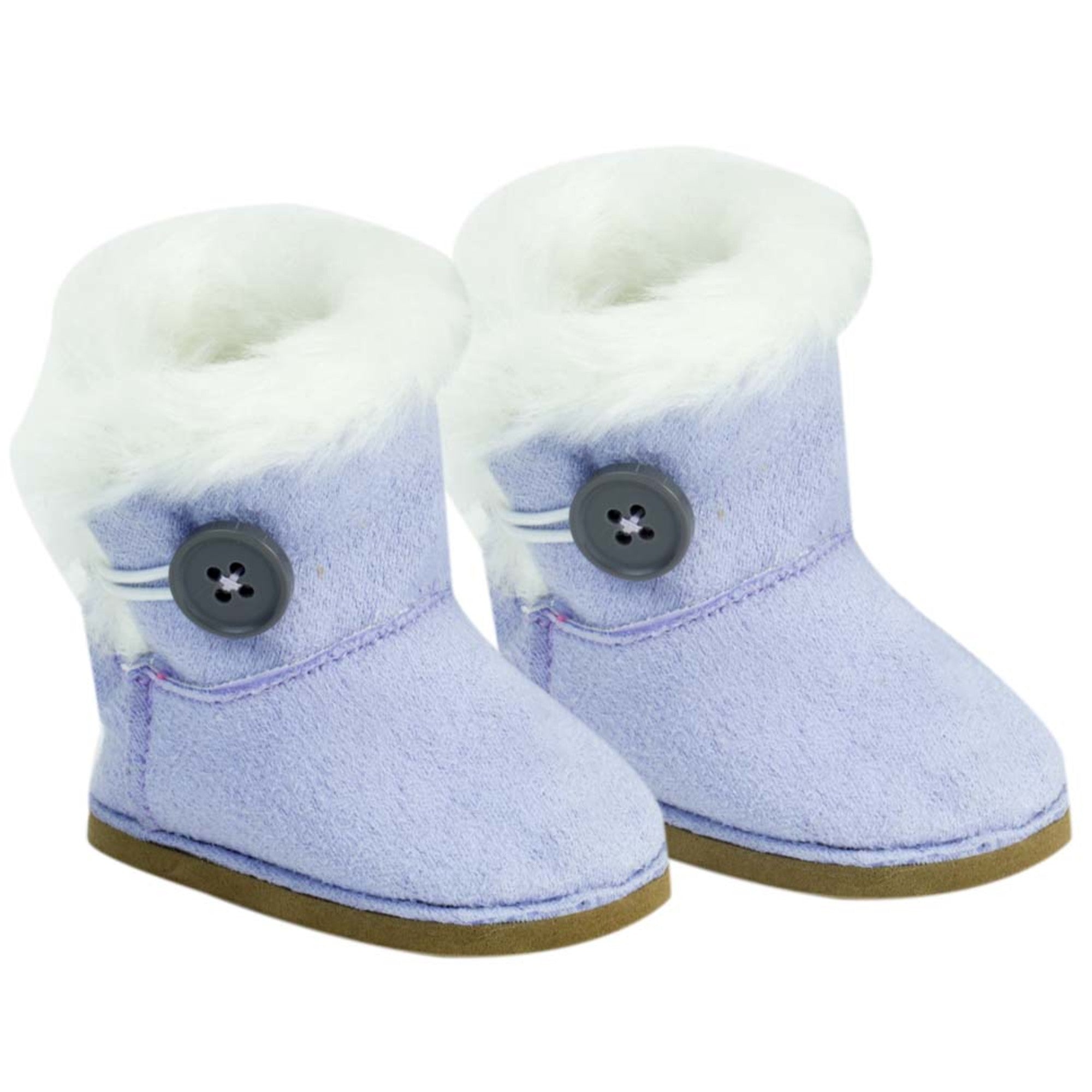 Sophia’s Cute Fleece-Lined Button Ewe Boots for 18” Dolls, Lavender