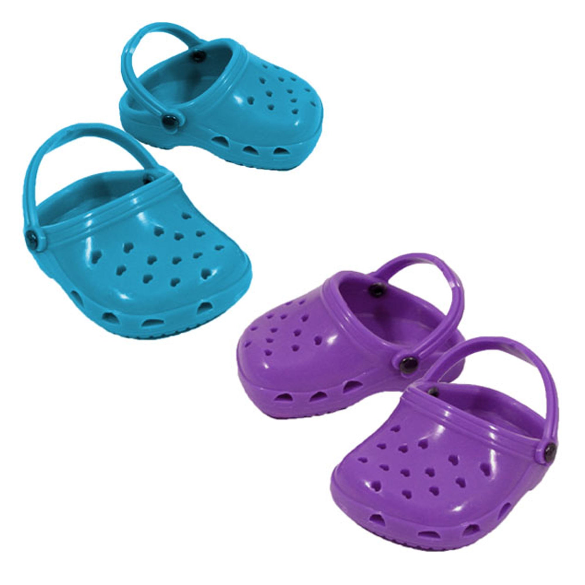 Sophias Set of 2 Purple and Teal Garden Clog Shoe for 18" Dolls