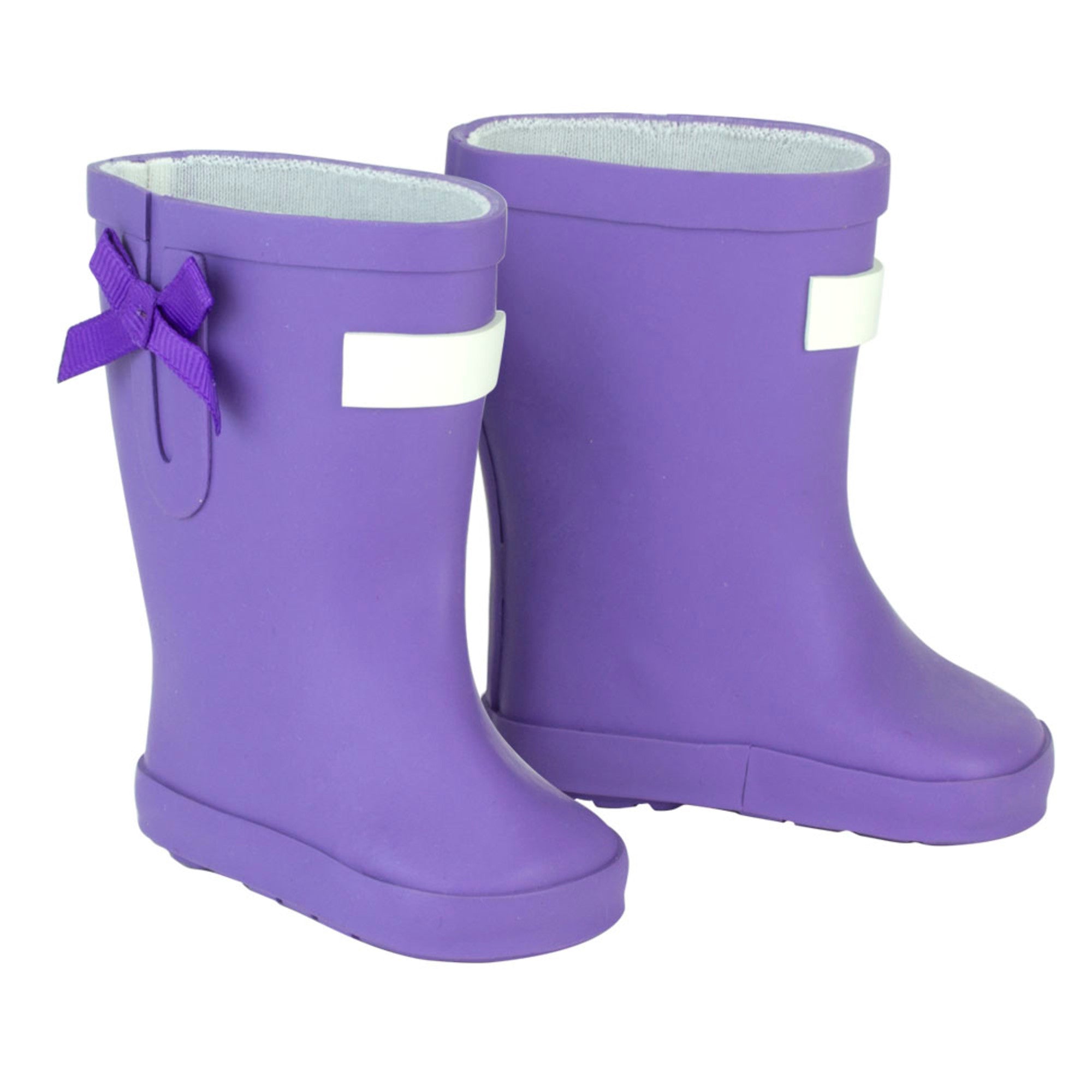 Sophia’s Super-Cute Solid-Colored Mix & Match Spring Molded Wellie Rain Boots with Bow Accents for 18” Dolls, Purple