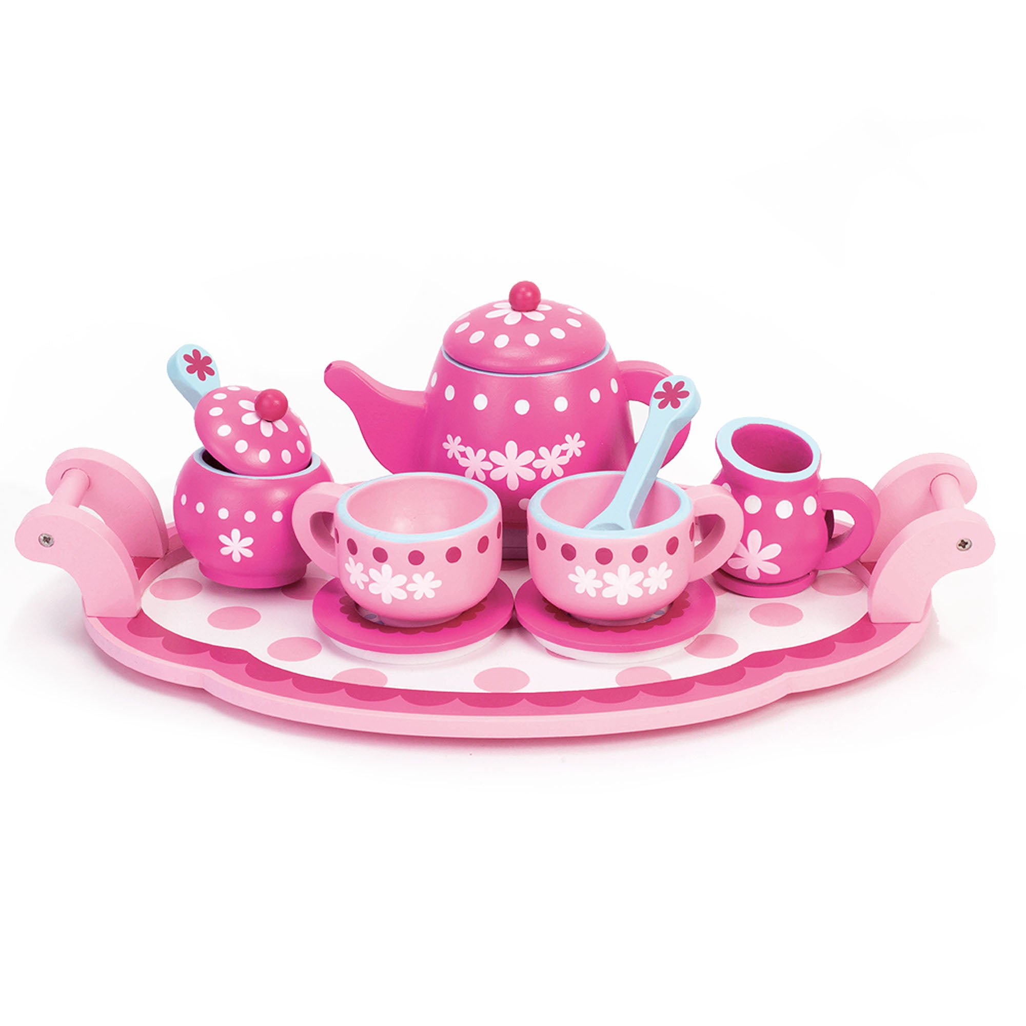 Sophia's 10 Piece Wooden Tea Party Set, Pink
