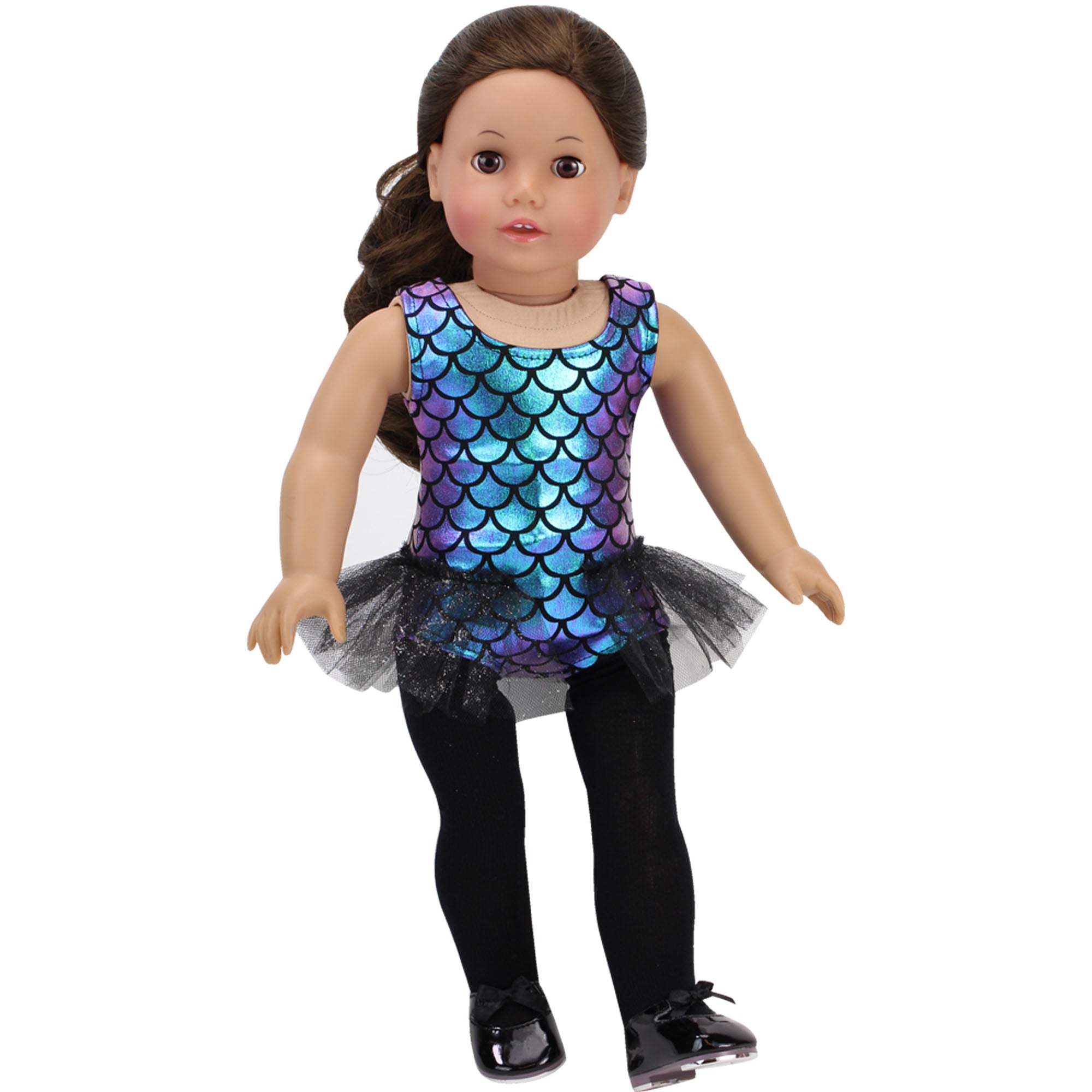 Sophia's Jazz Leotard Costume and Tap Shoes for 18'' Dolls, Black