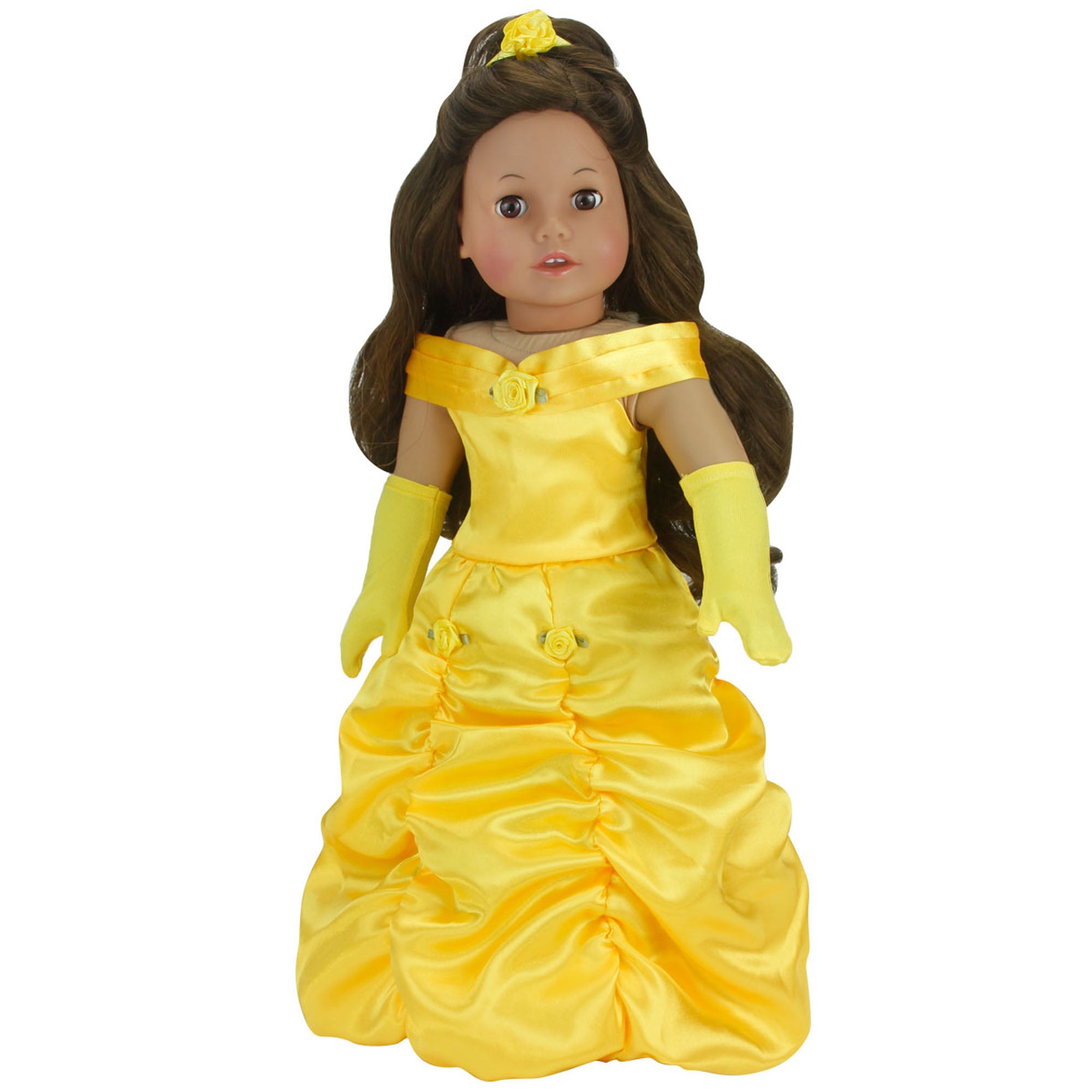 Sophia’s Belle of the Ball Three-Piece Princess Dress, Gloves, & Hair Accessory Costume Set for 18” Dolls, Yellow
