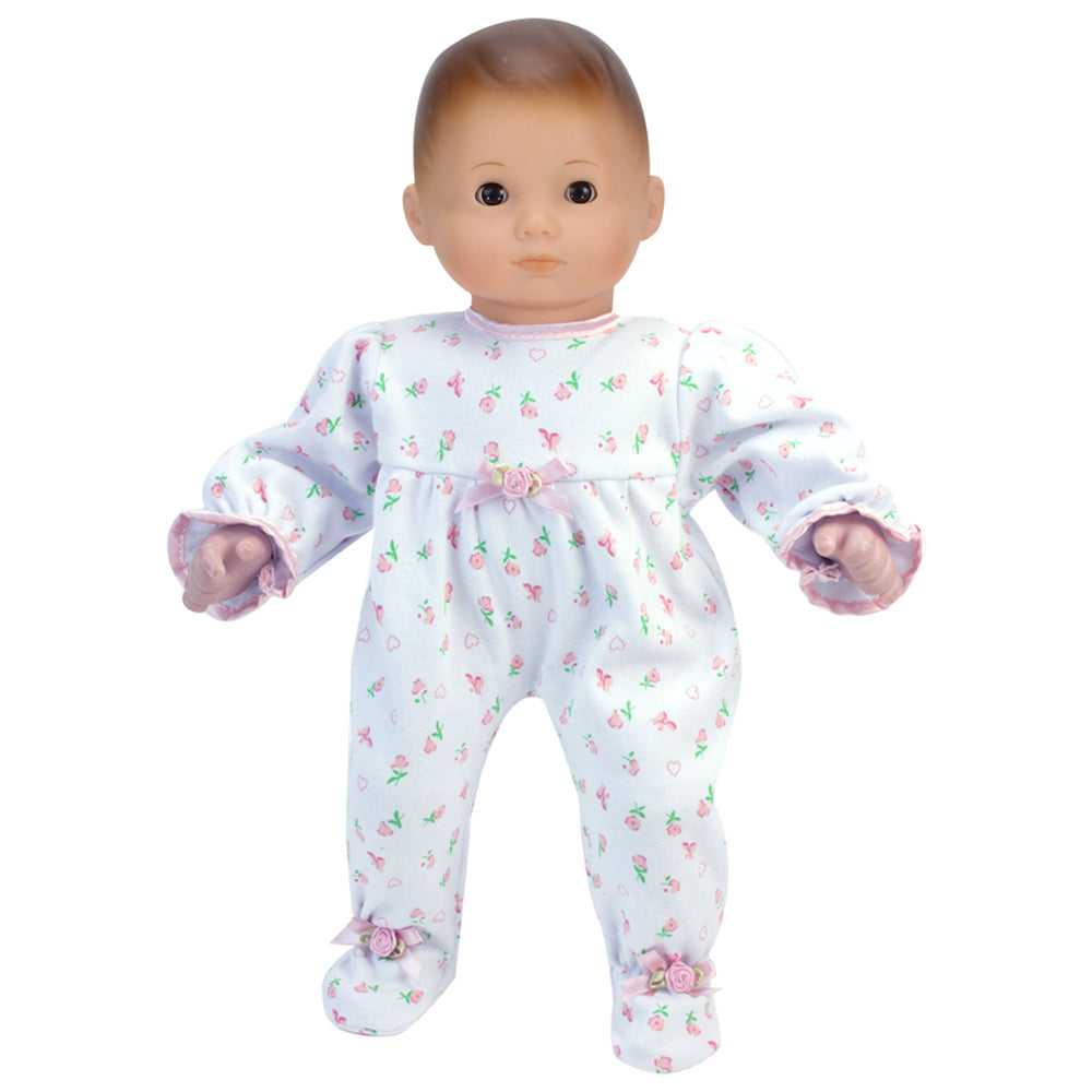 Sophia's Floral Print PJ Outfit for 15'' Dolls, White/Pink