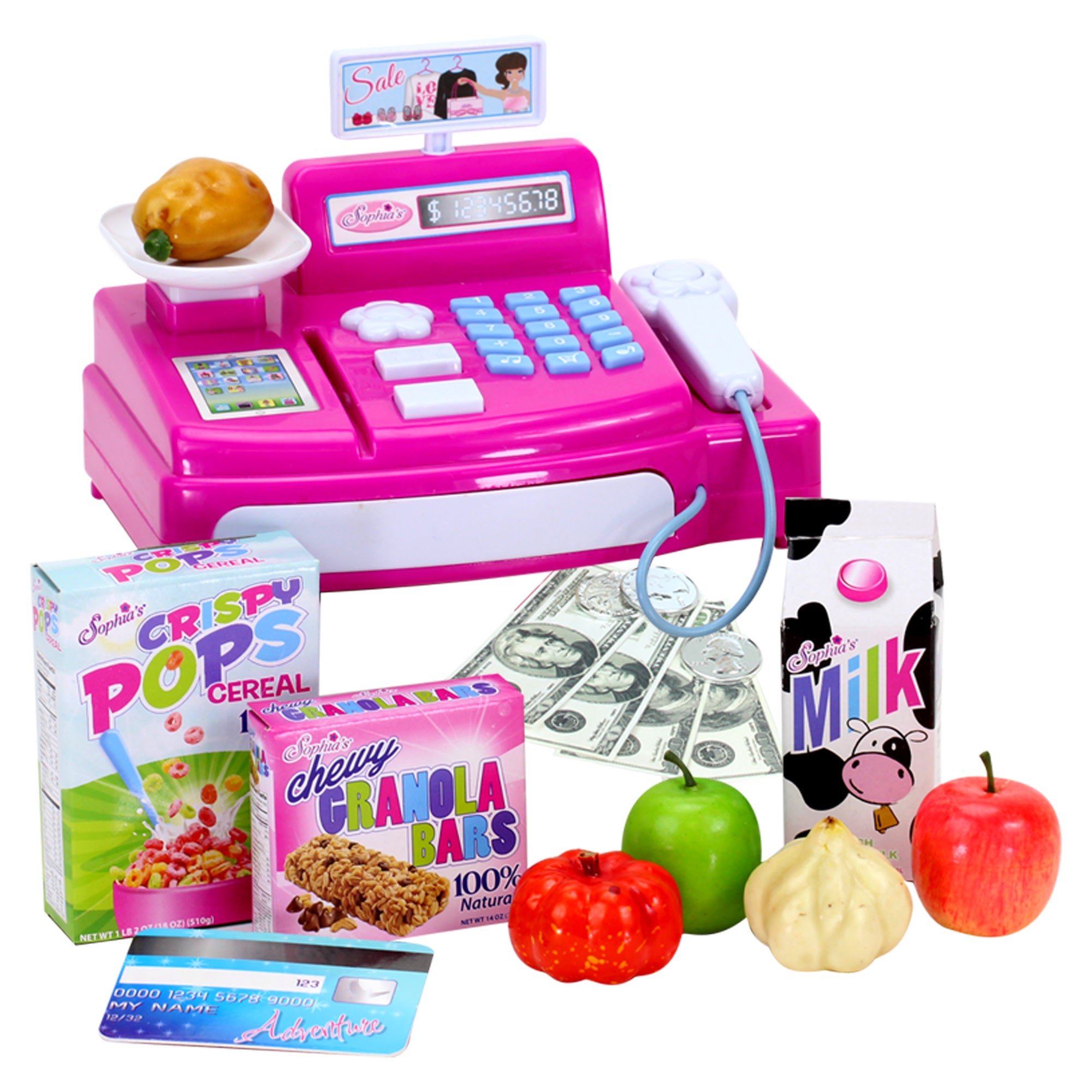 Sophia's Cash Register, Grocery Food and Money Set for 18" Dolls