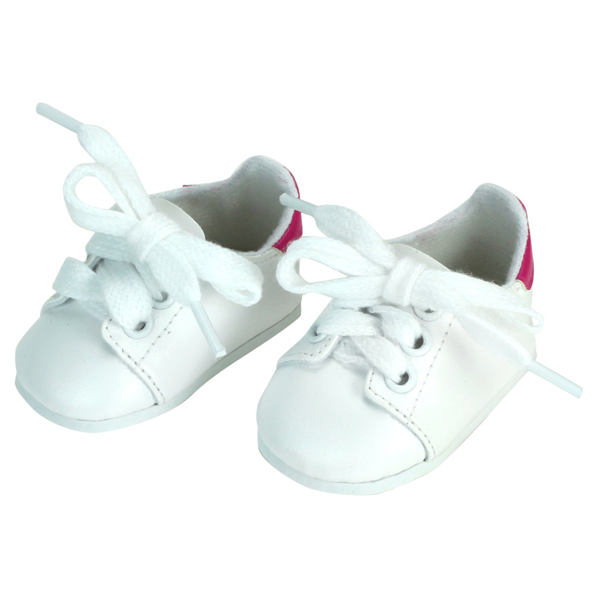 Sophia’s Basic Mix & Match Gender-Neutral Classic Wardrobe Staple Faux Leather Sneaker Tennis Shoes for 18” Dolls, White